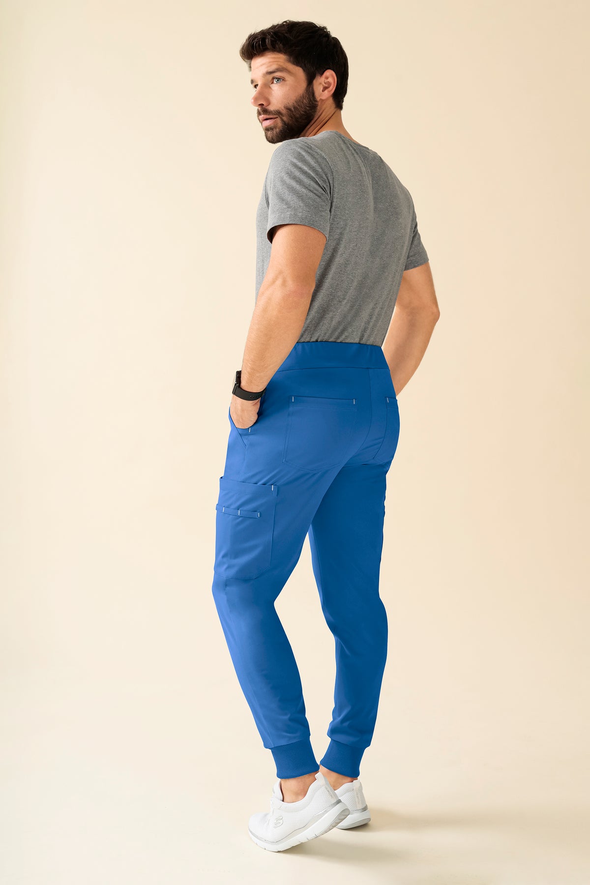 KAERE Hose Herren - Saumbündchen Kurzgr. mit Beintaschen blau