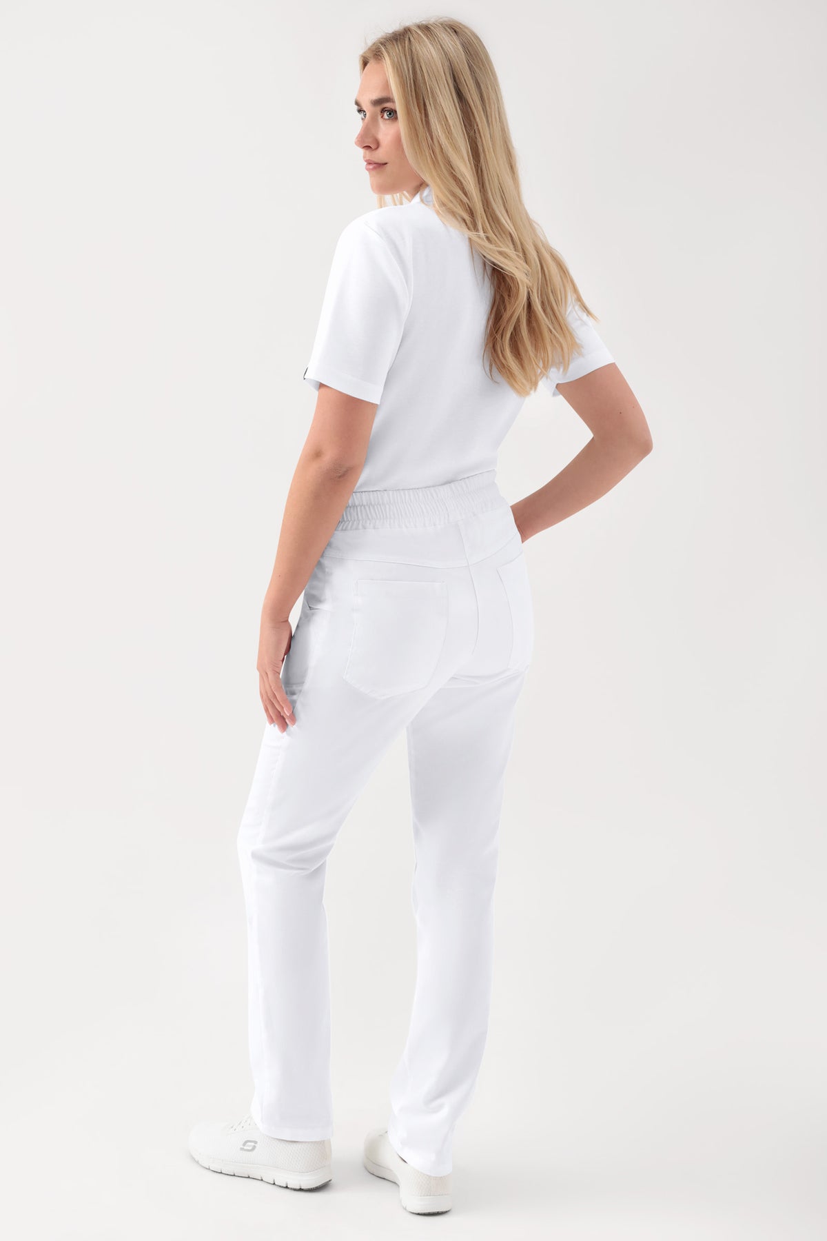 GREEN Stretch Hose Unisex - Rundumgummibund weiß, Rückansicht