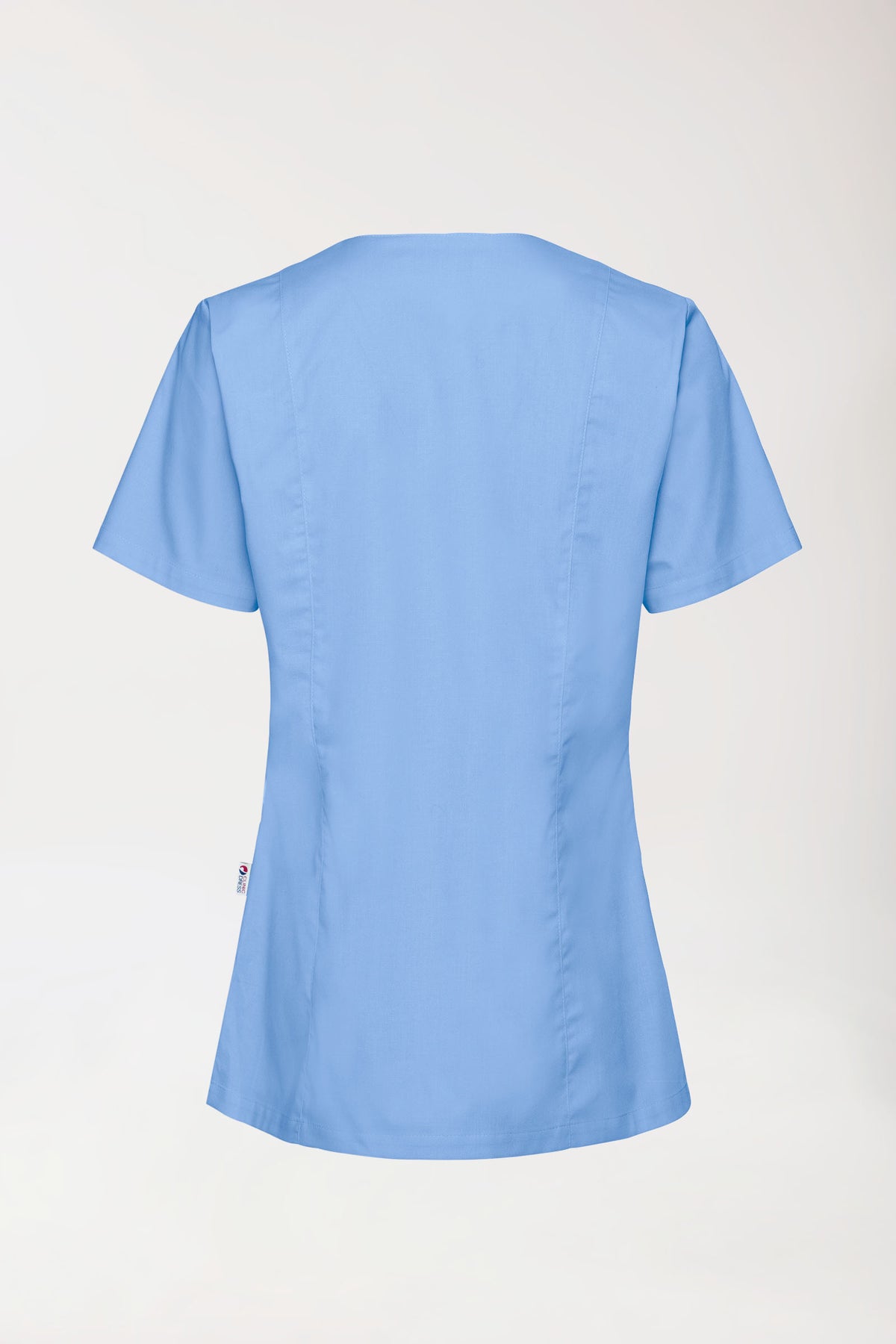 Stretch Kasack Damen - durchgeknöpft himmelblau