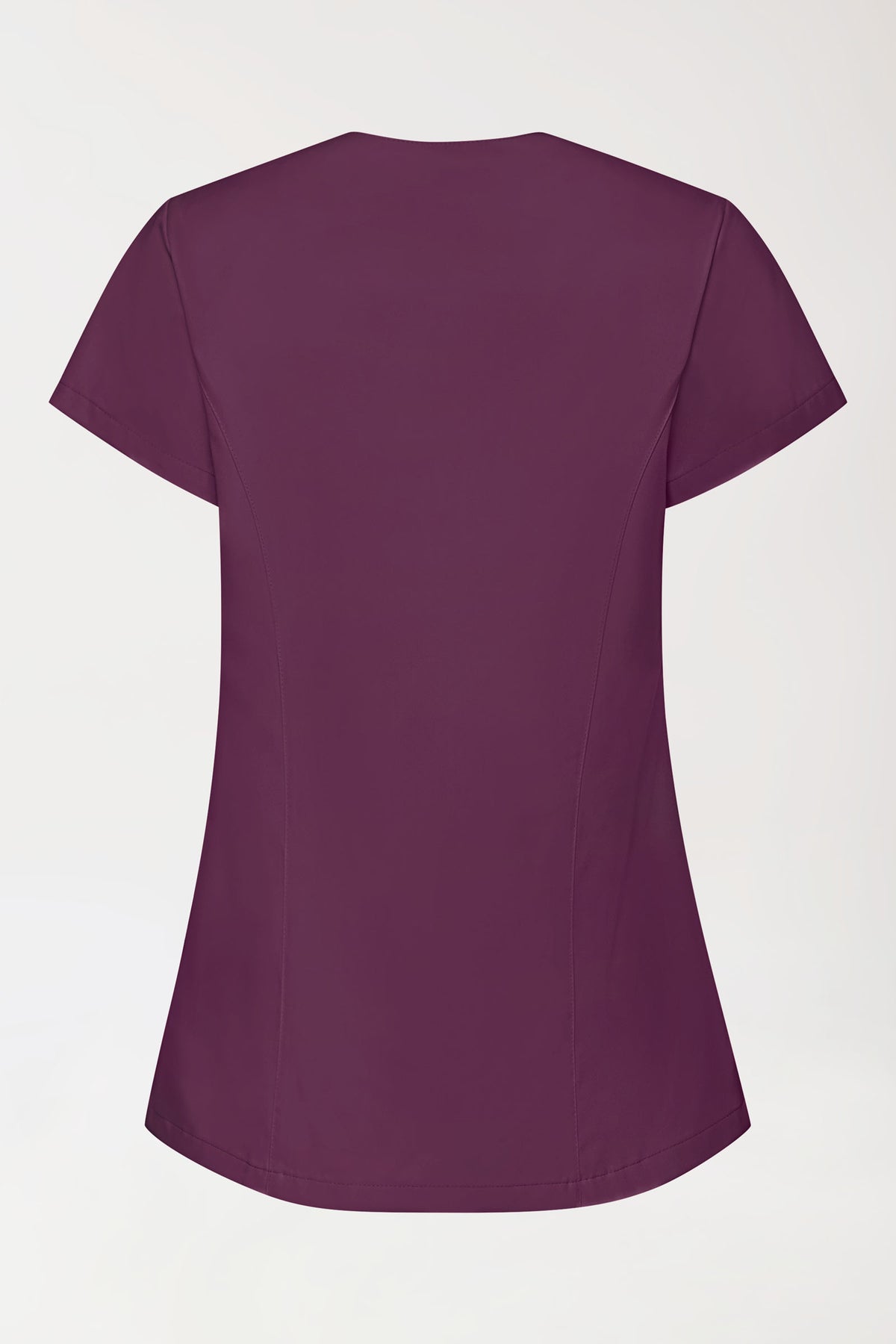 GREEN Stretch Kasack Damen - asymmetrische Druckknopfleiste pflaume
