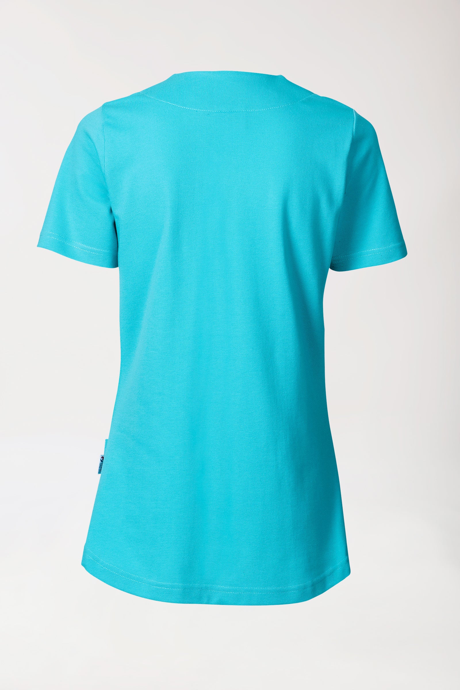 Piqué Longshirt Damen - diagonaler Ausschnitt curaçao