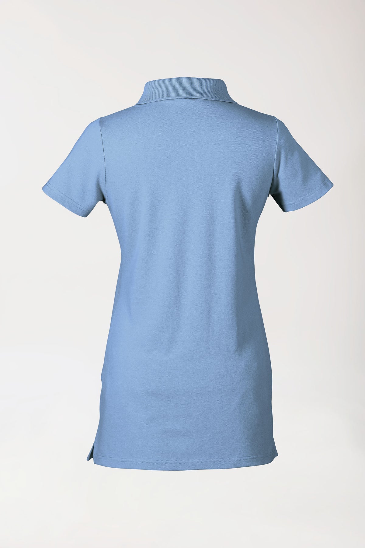 Stretch Longshirt Damen - Polokragen himmelblau