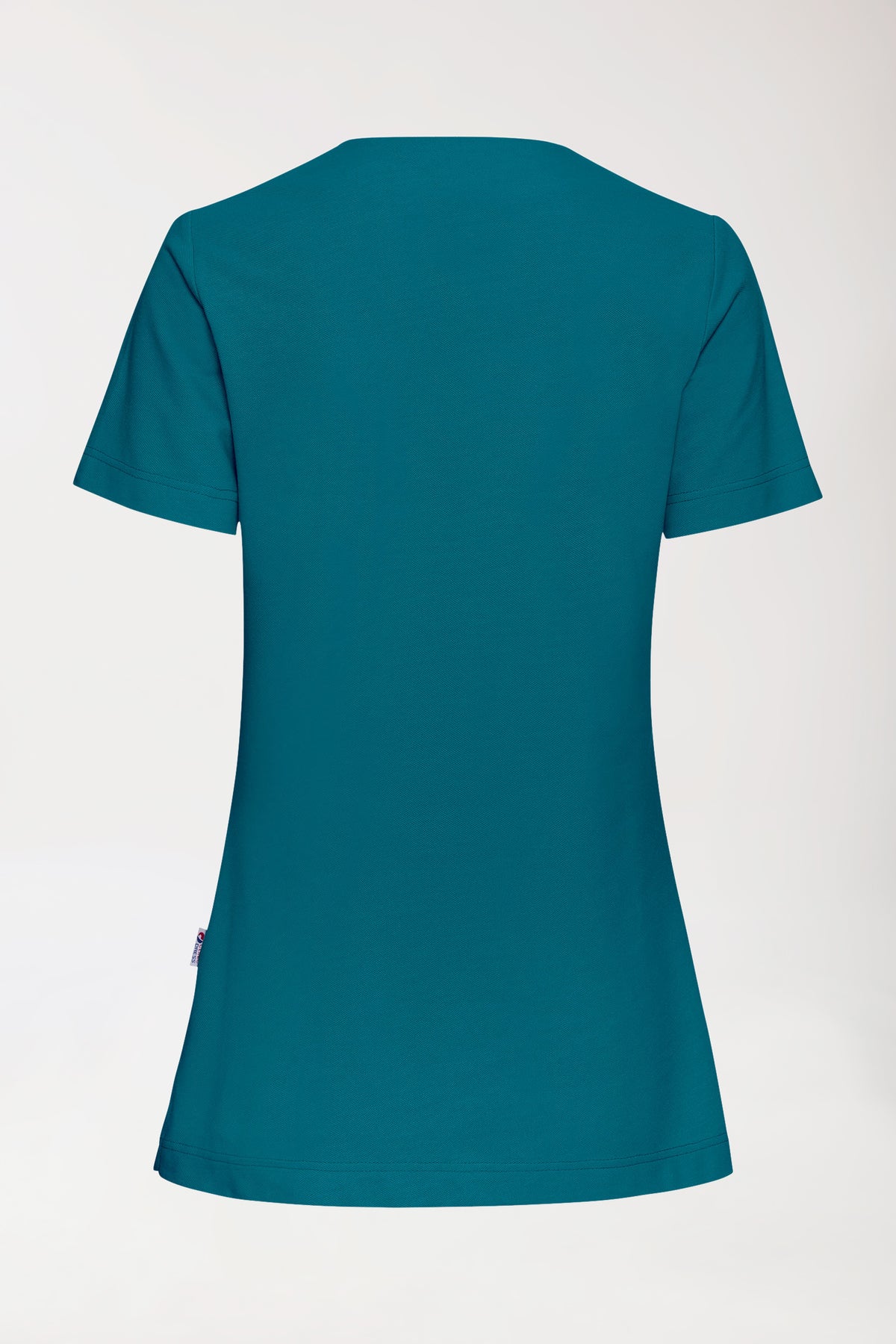 Piqué Longshirt Damen - V-Ausschnitt petrol