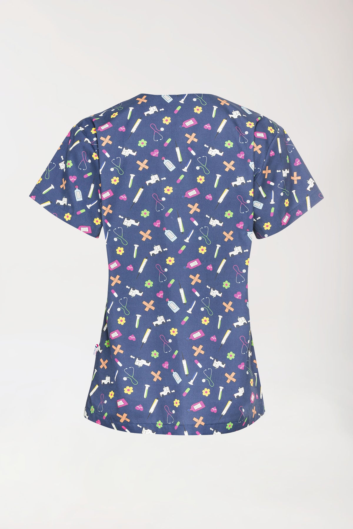 Leichter Schlupfkasack Damen - Alloverprint navy/bunt