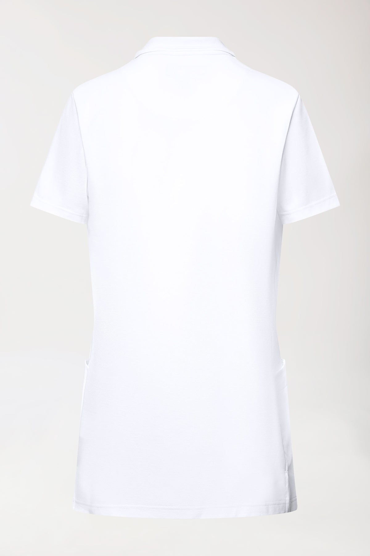 COMFY FLEX Stretch Schlupfkasack Damen - Polokragen weiß