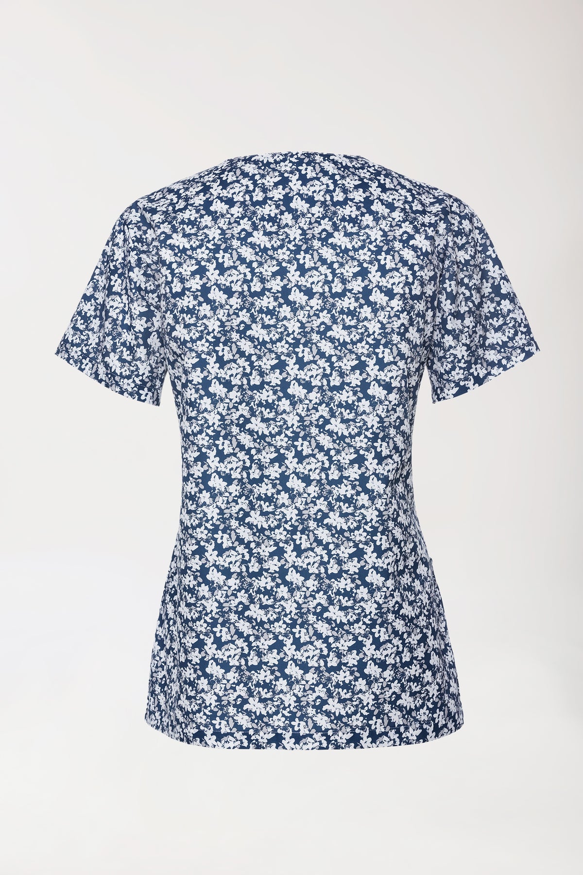 Leichter Schlupfkasack Damen - Alloverprint weiß/blau/grau