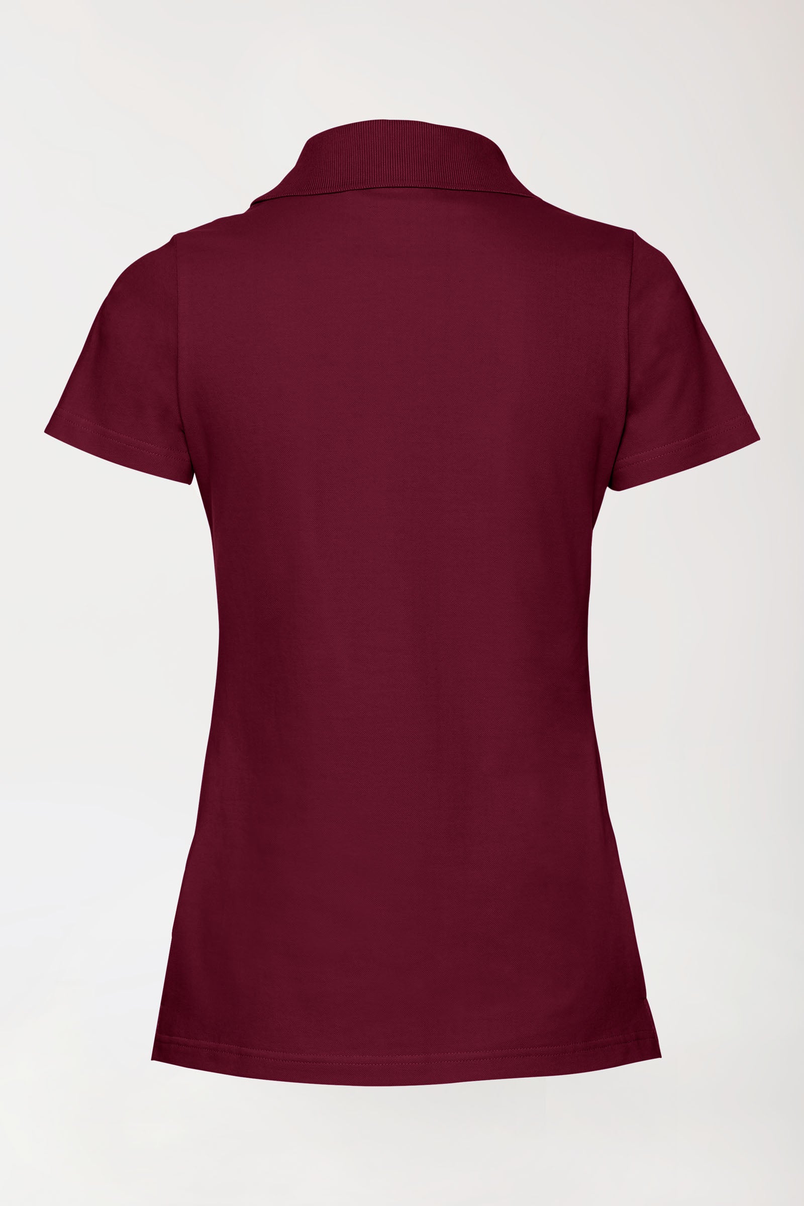 Stretch Shirt Damen - Polokragen bordeaux, Rückansicht