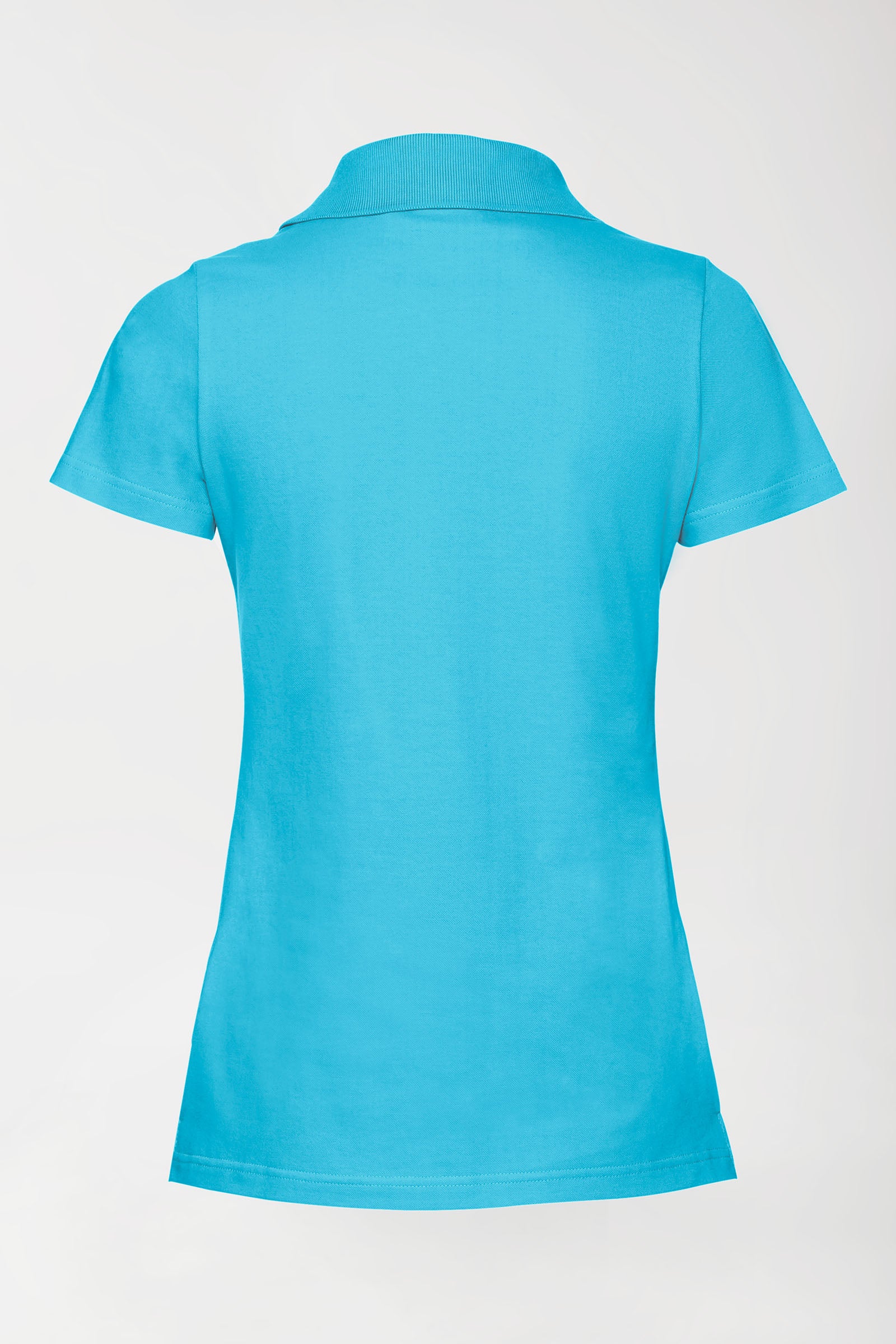 Stretch Shirt Damen - Polokragen türkis, Rückansicht