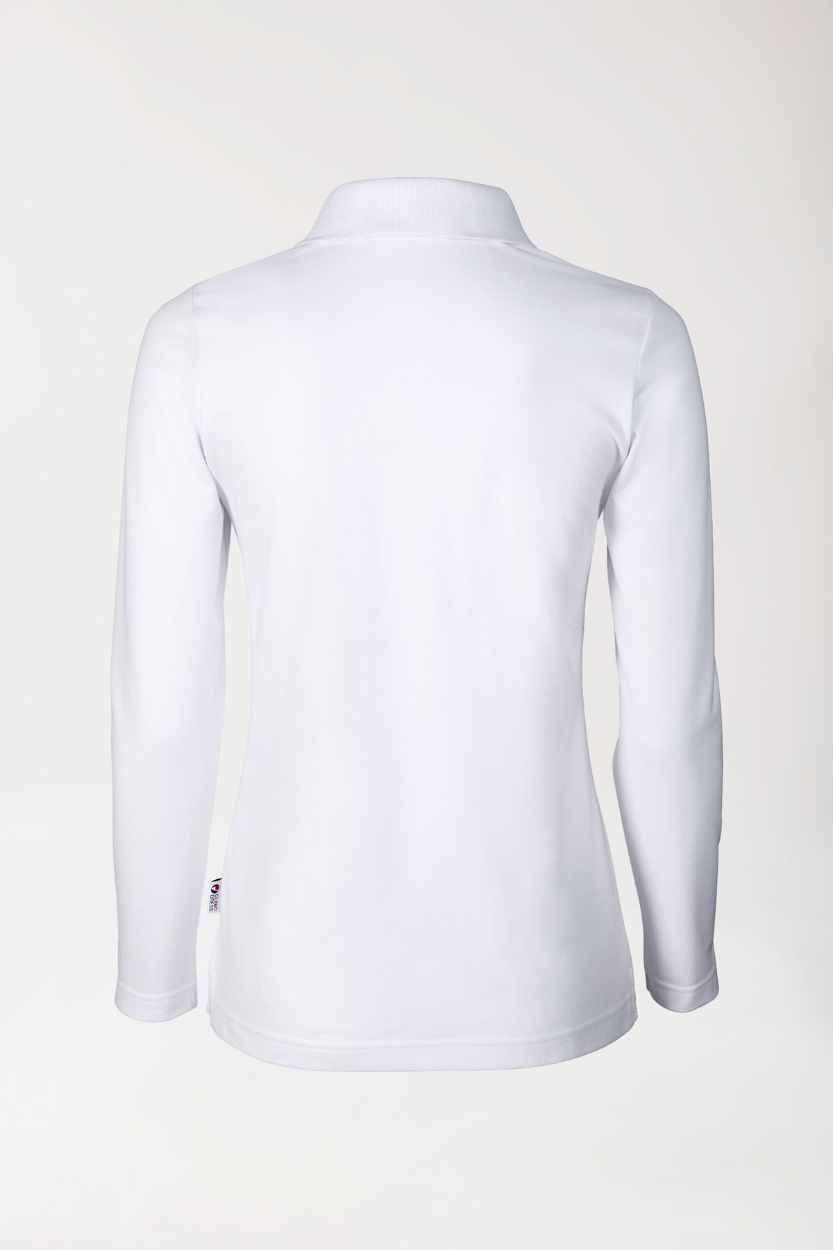 Stretch Shirt Damen - 1/1 Arm mit Polokragen weiß