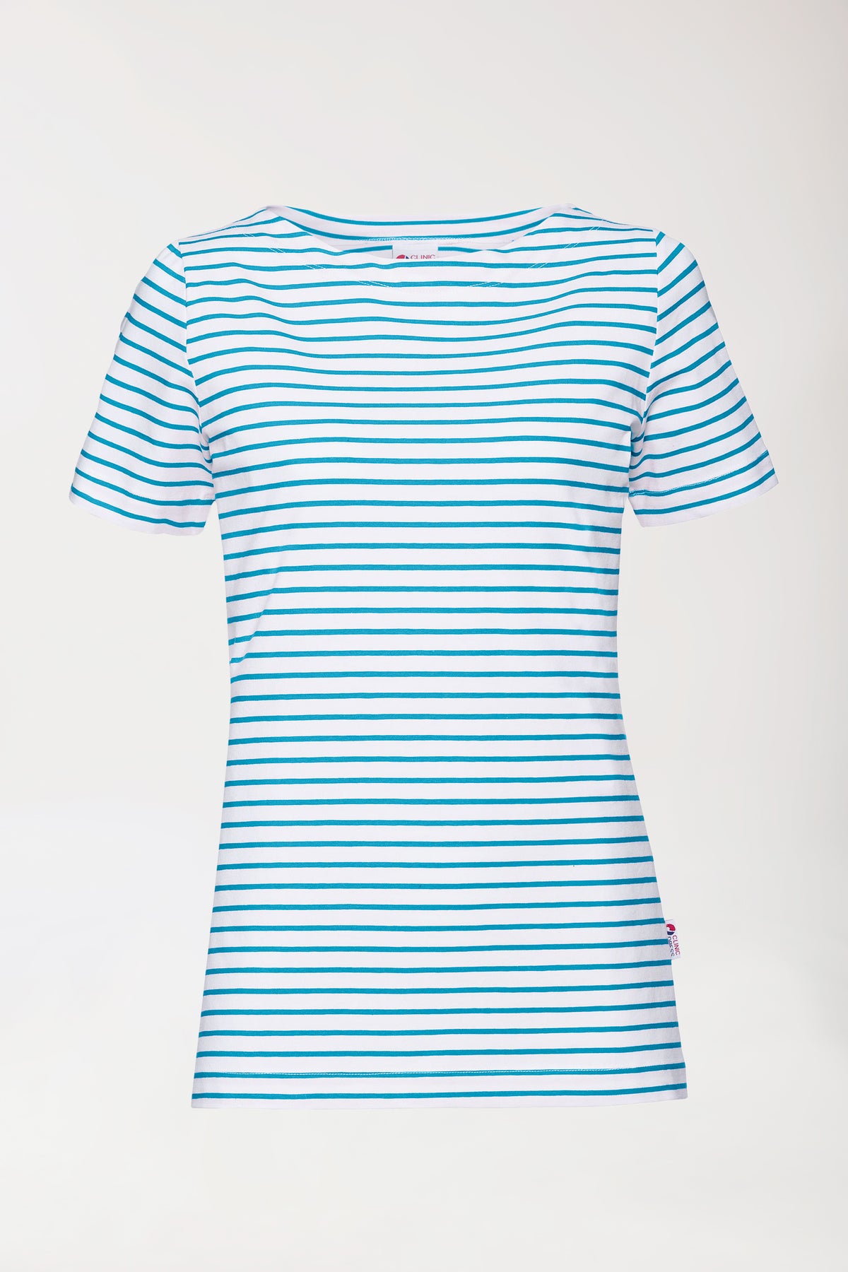 Shirt Damen - 1/2 Arm weiß/türkis