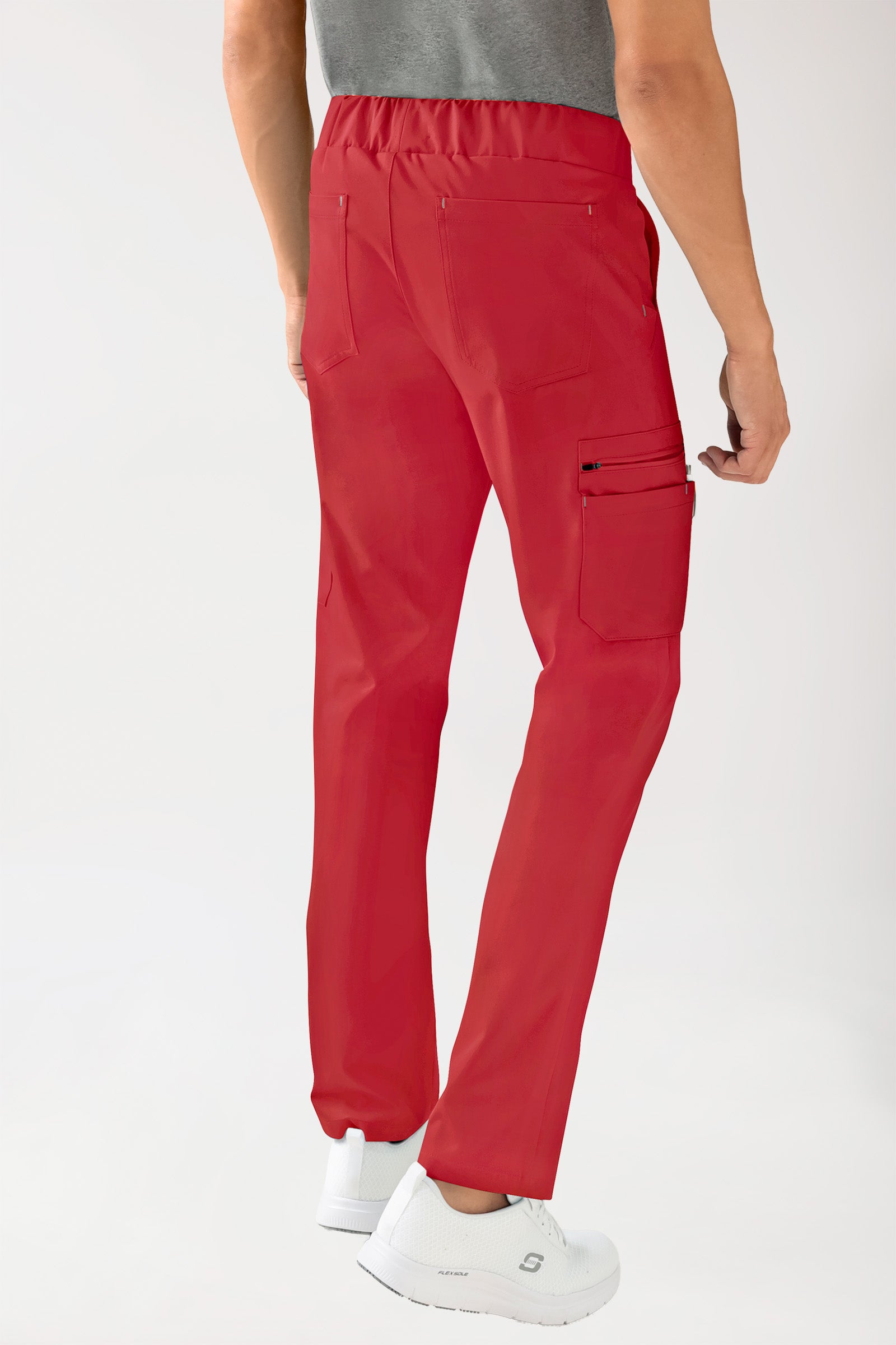 Stretch Hose Herren - gerader Saum mit Beintaschen hellrot