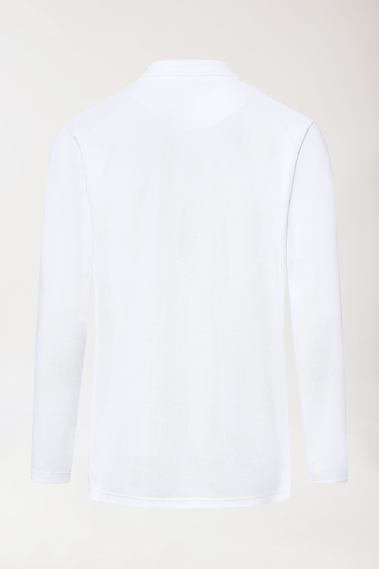 CORE Longsleeve Herren Double Face Piqué - Polokragen weiß
