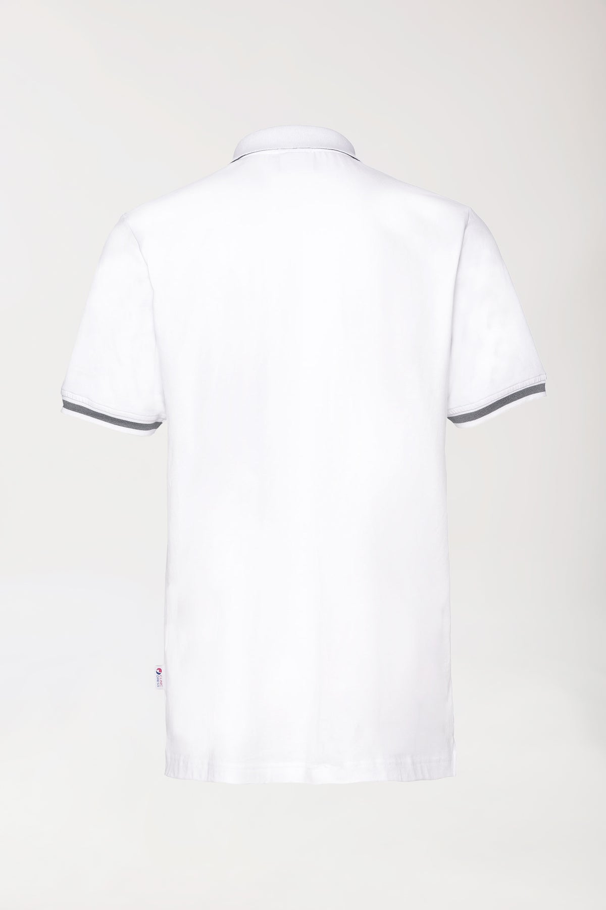 Stretch Shirt Herren - Polokragen weiß/dunkelgrau melange