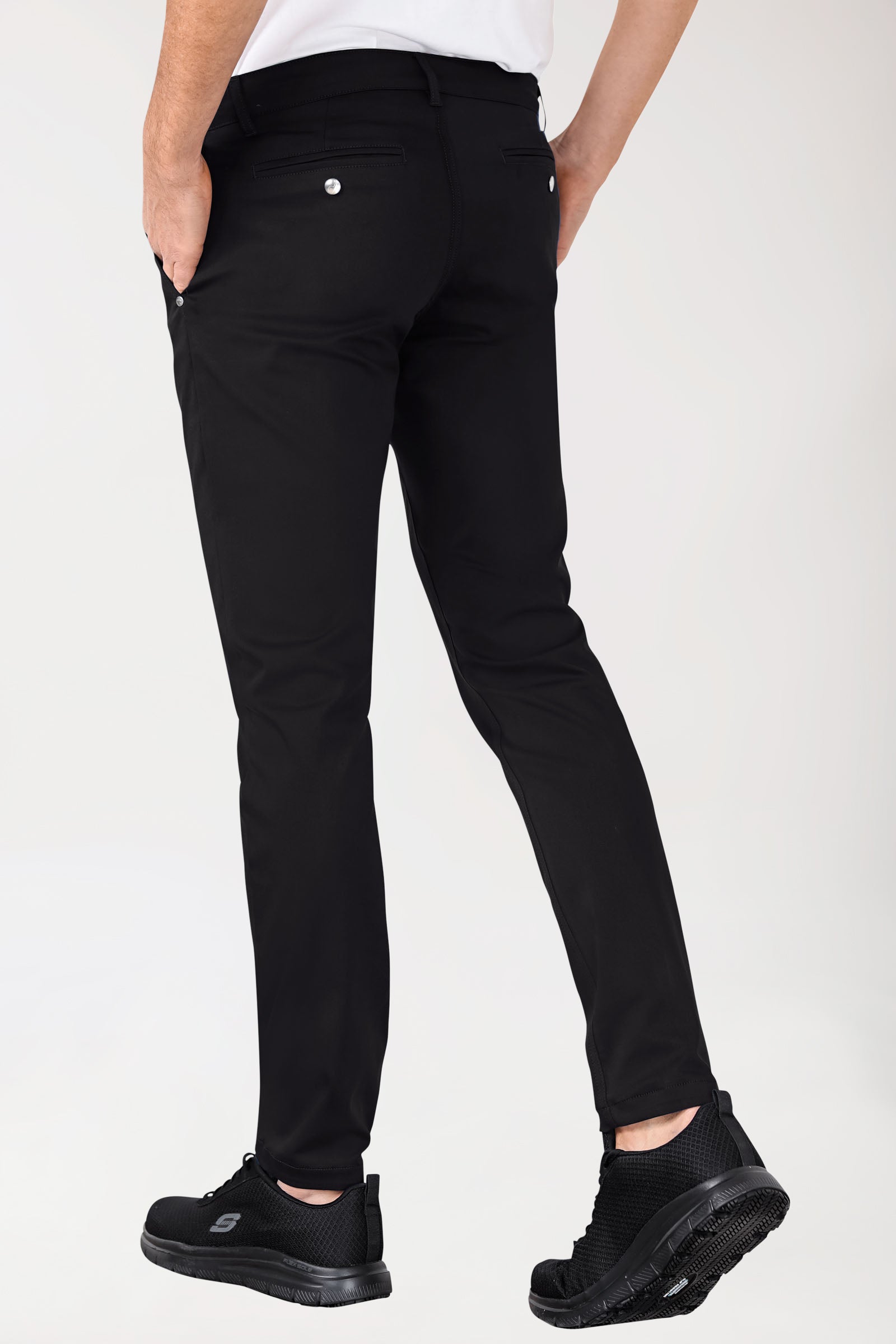 Stretch Hose Herren - Chino Style schwarz, Rückansicht