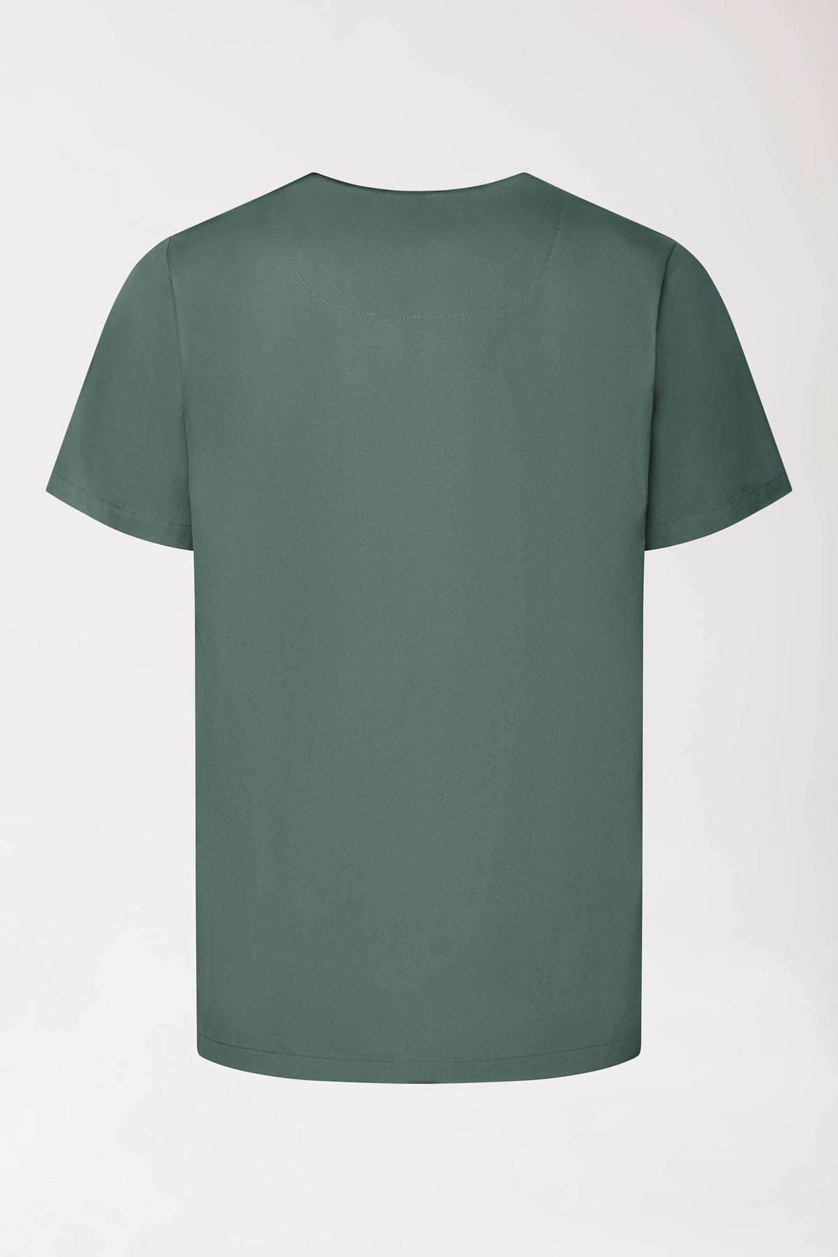 GREEN Stretch Schlupfkasack Unisex - V-Ausschnitt dunkelgrün, Rückansicht
