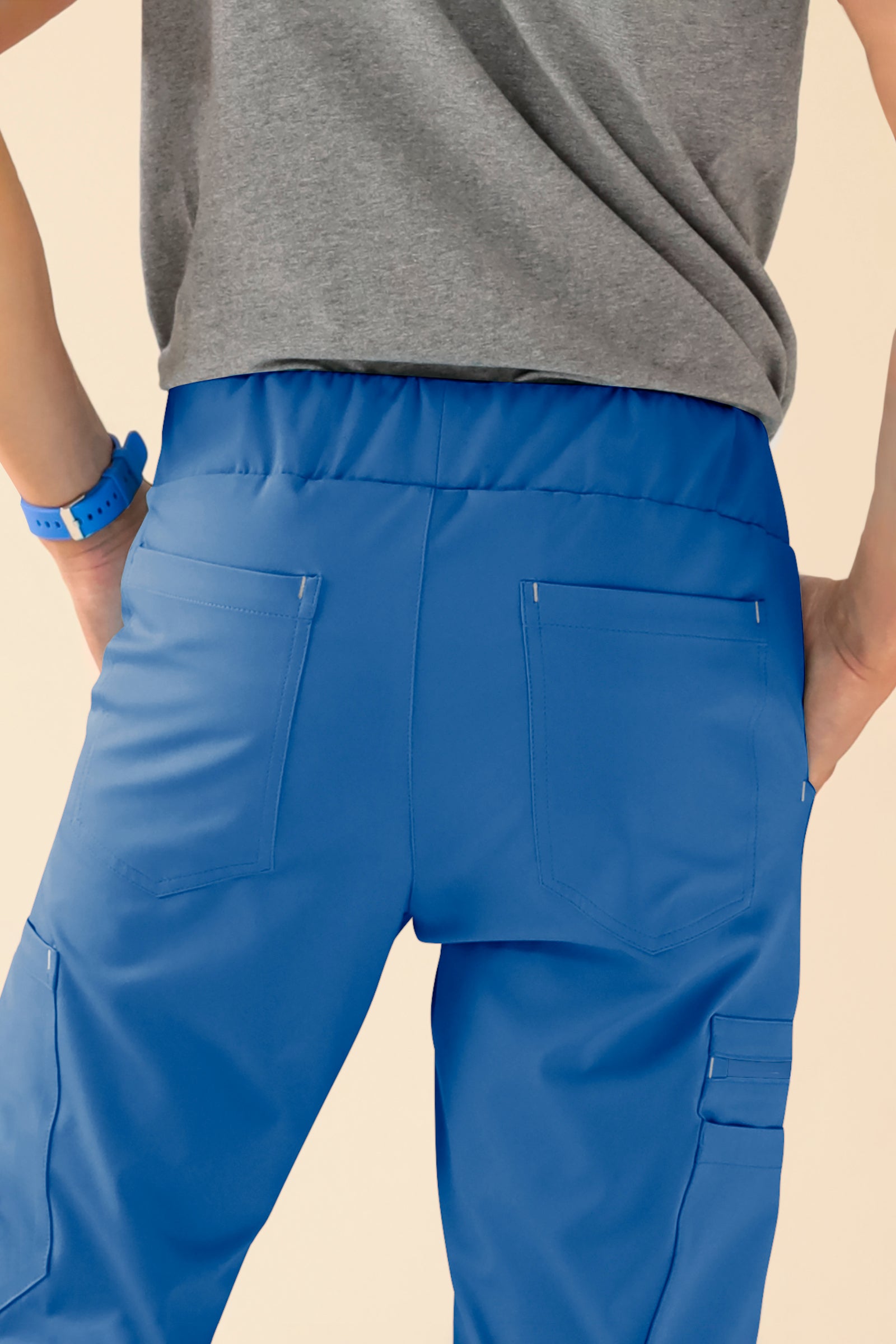 KAERE Hose Herren - gerader Saum Kurzgr. mit Beintaschen blau