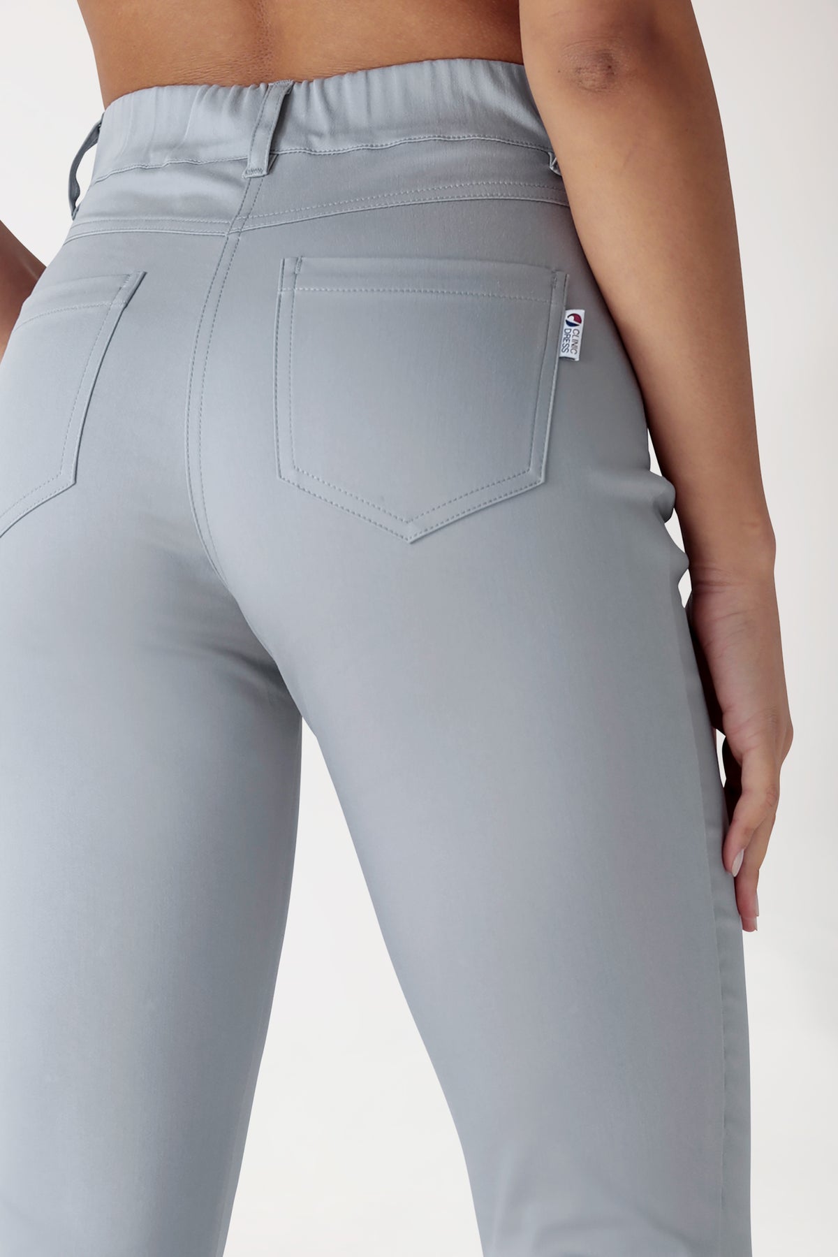 Stretch 5-Pocket Hose Damen - schlankes Bein grau