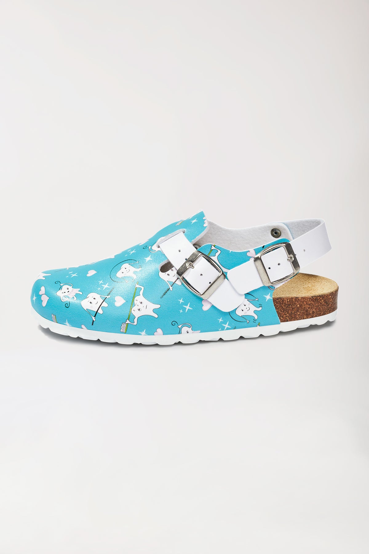Damen Clog türkis/weiß