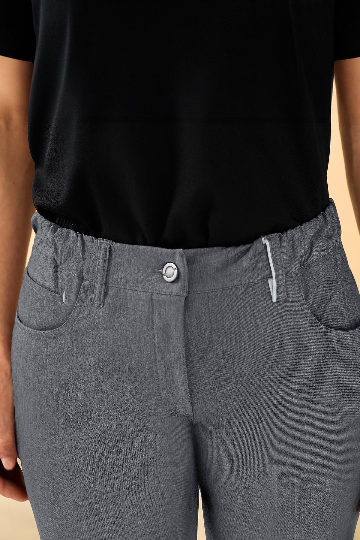KAERE Hose Damen - 5-Pocket grau melange