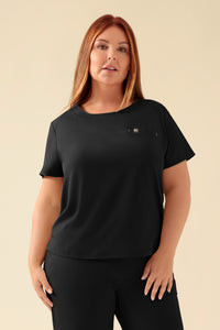 KAERE Shirt Damen - Rundhalsausschnitt schwarz
