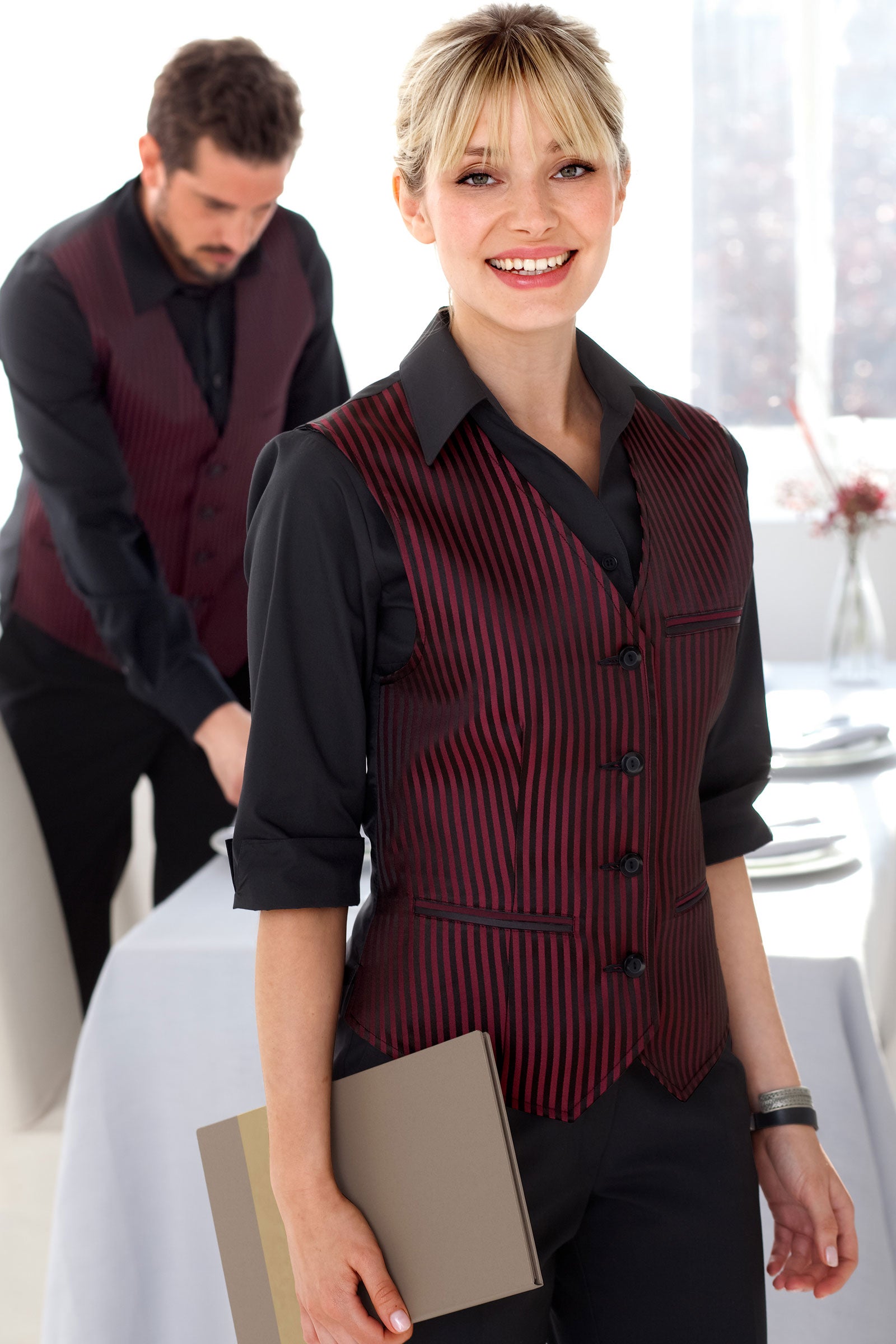 Gilet für Damen Rot Schwarz