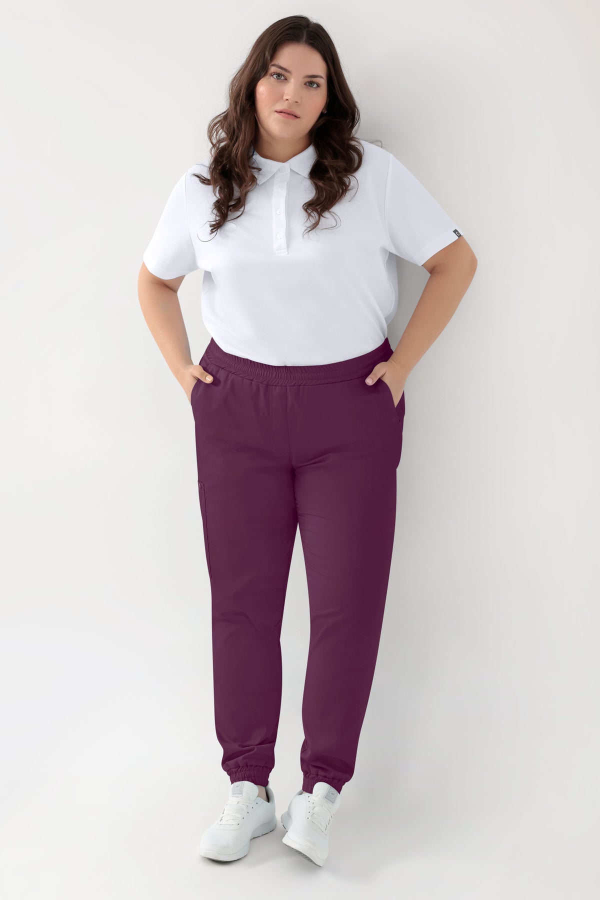GREEN Stretch Hose Damen - Jogpants Style pflaume