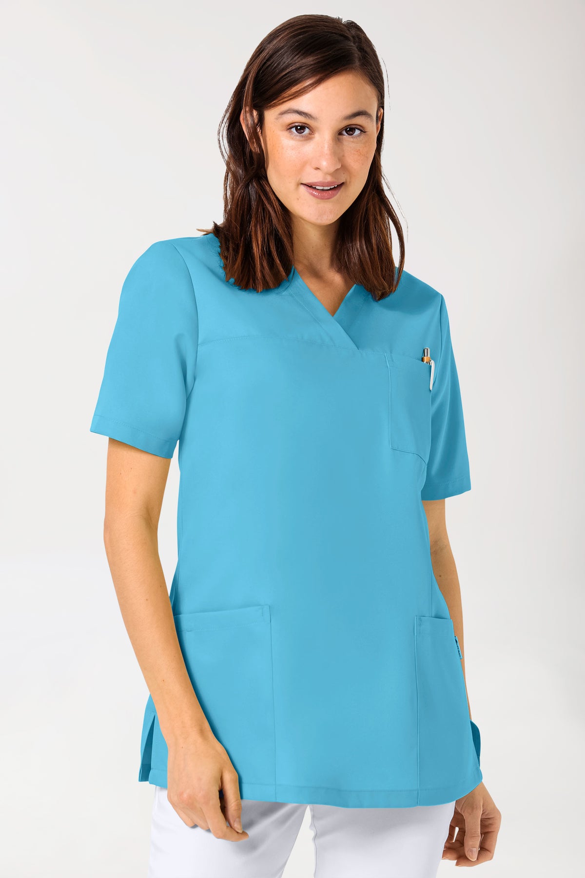 GREEN Schlupfkasack Damen - V-Ausschnitt dark türkis