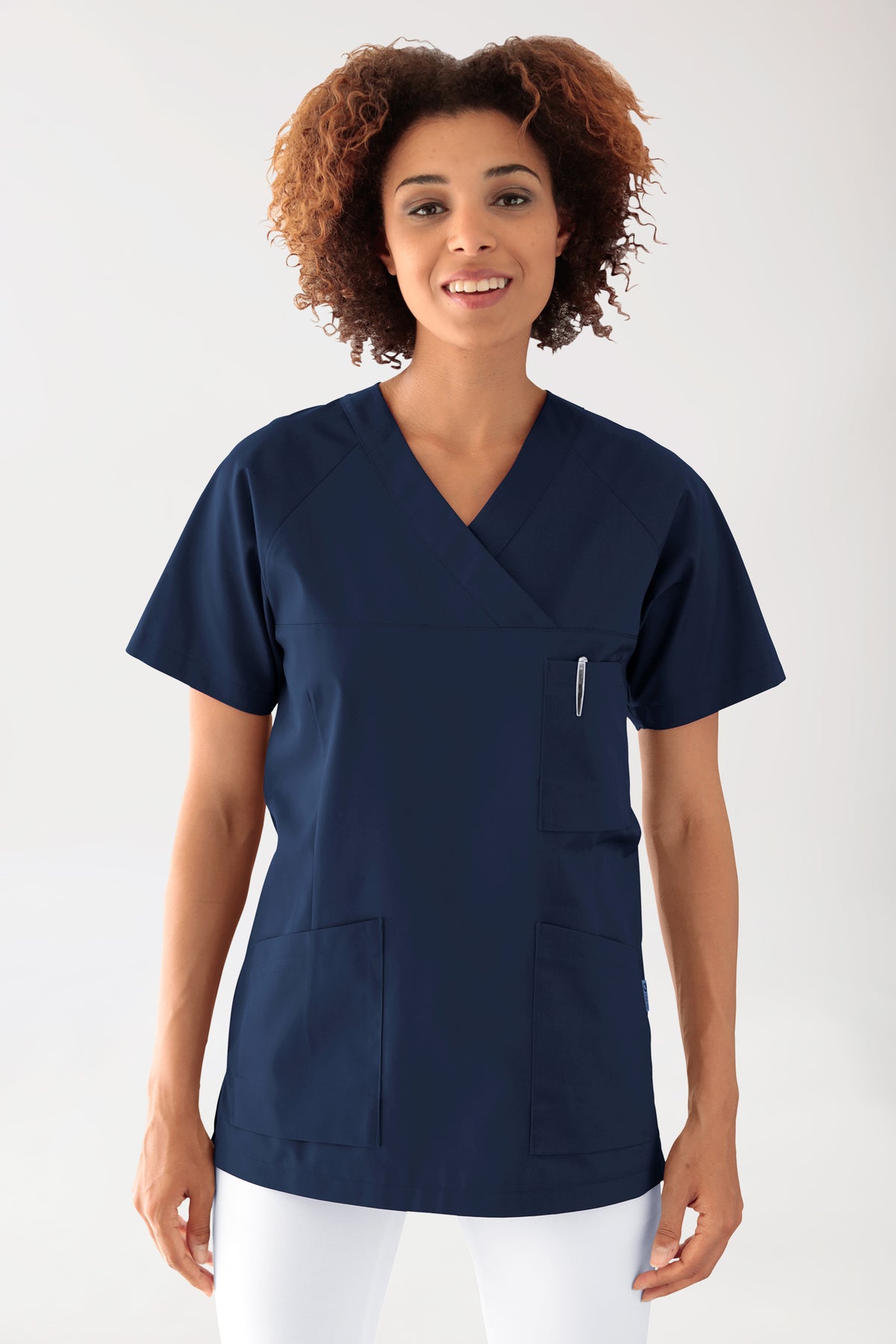 CORE Schlupfkasack Damen - 3er-Pack - V-Ausschnitt navy