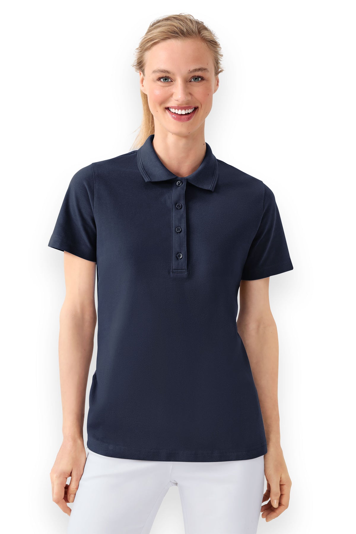 Shirt Damen - Polokragen navy
