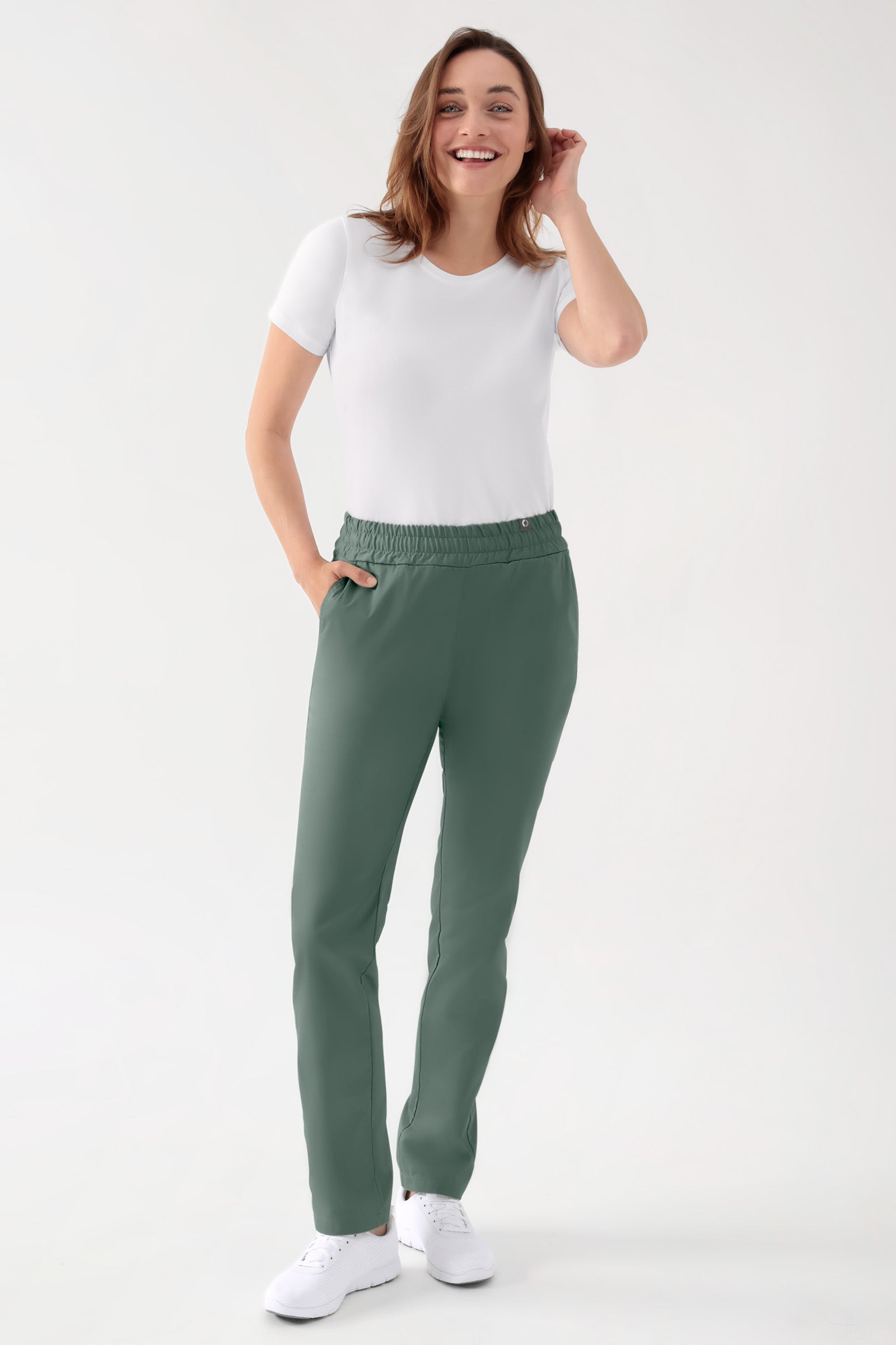 CORE Hose Unisex - hoher Bund dunkelgrün, Vorderansicht