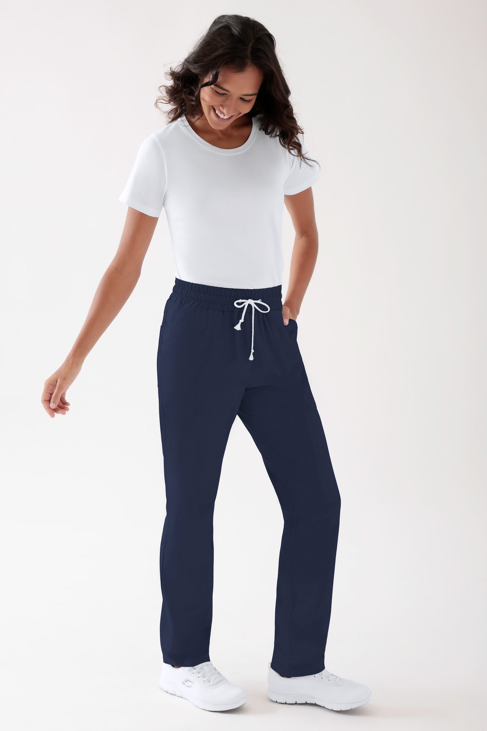 TENCEL™ Hose Unisex - Rundumgummibund navy, Vorderansicht