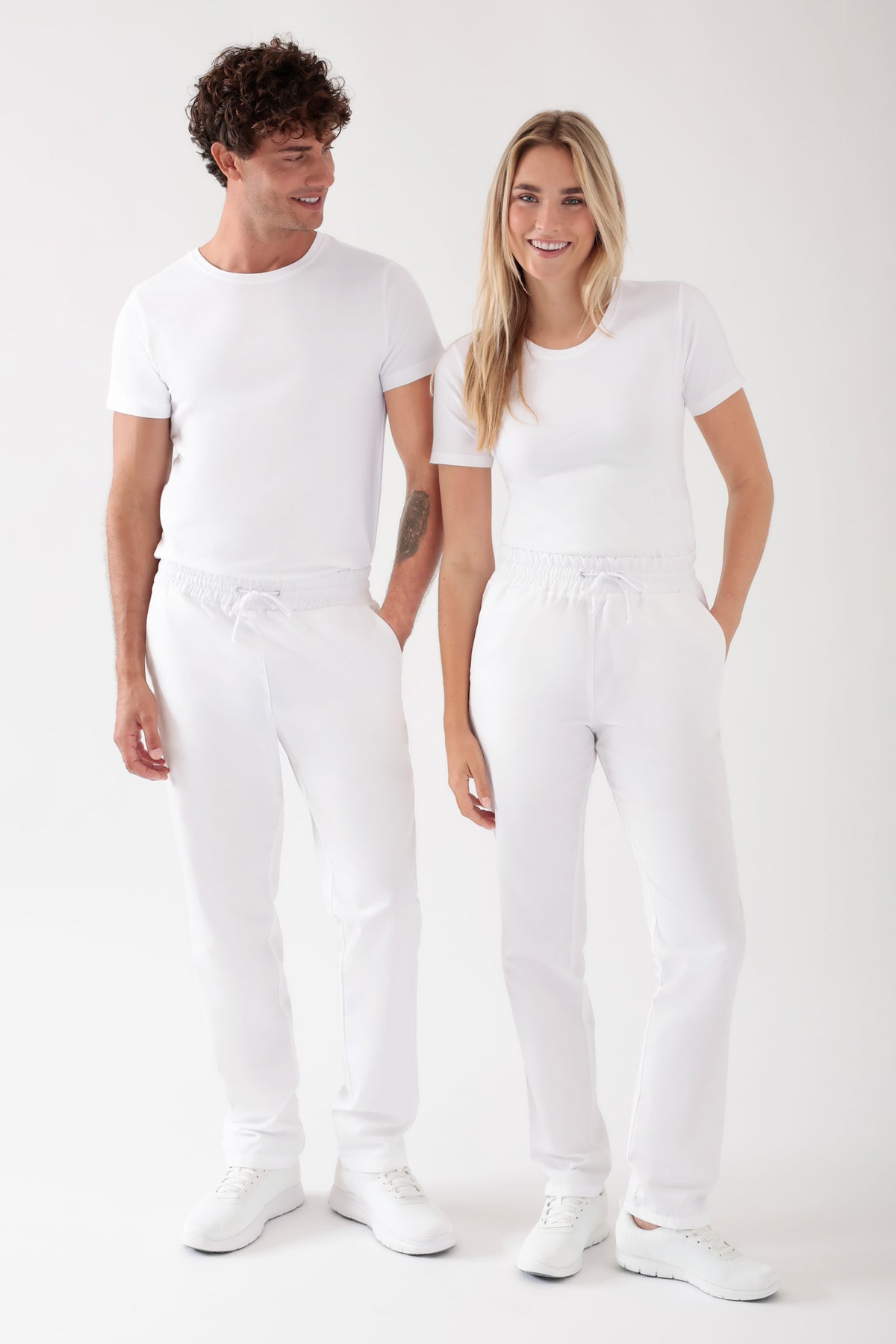 TENCEL™ Hose Unisex - Rundumgummibund weiß, Vorderansicht