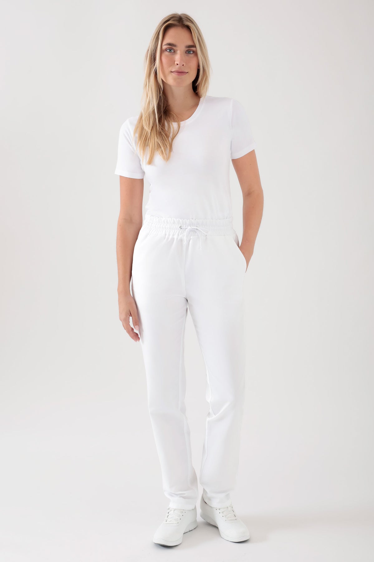 TENCEL™ Hose Unisex - Rundumgummibund weiß, Vorderansicht