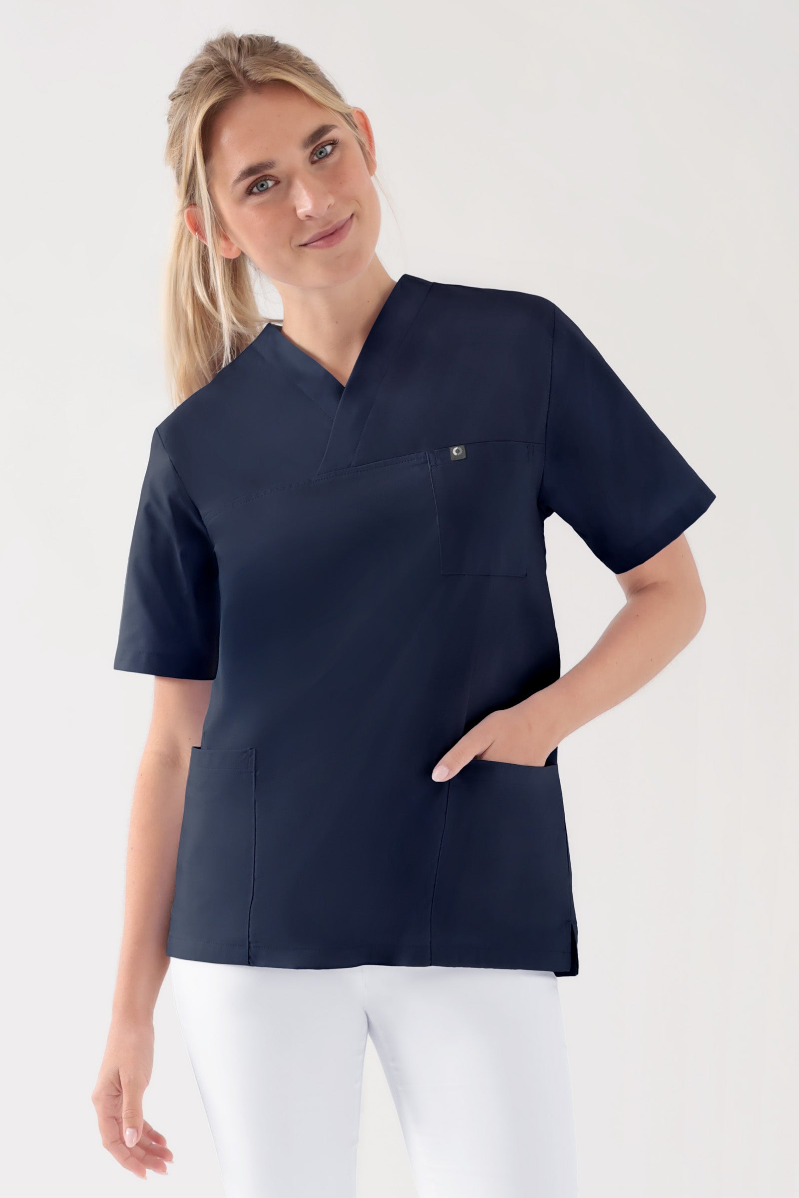 Baumwolle Schlupfkasack Unisex - Doppelpack navy, Vorderansicht