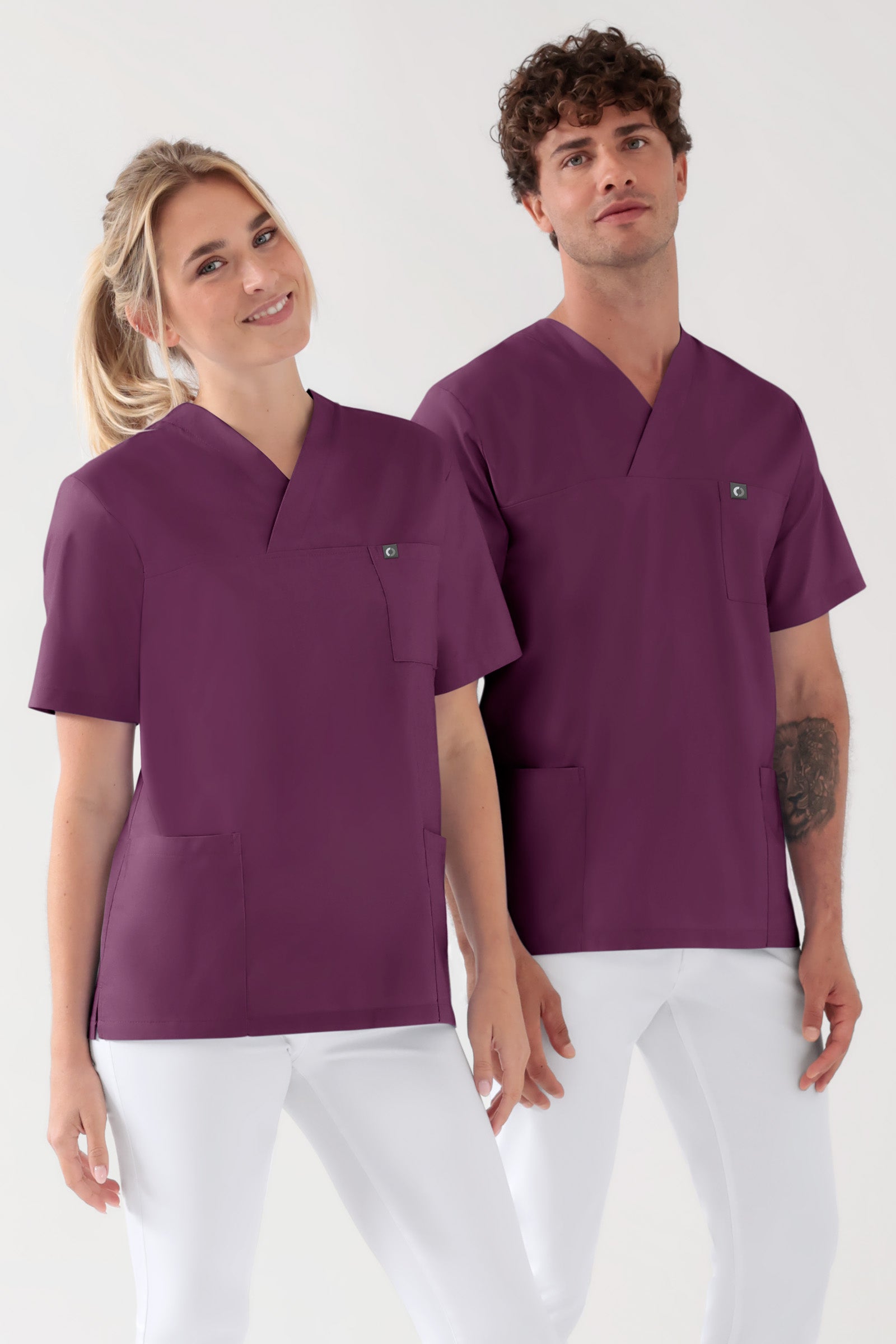 Baumwolle Schlupfkasack Unisex - Doppelpack pflaume, Vorderansicht