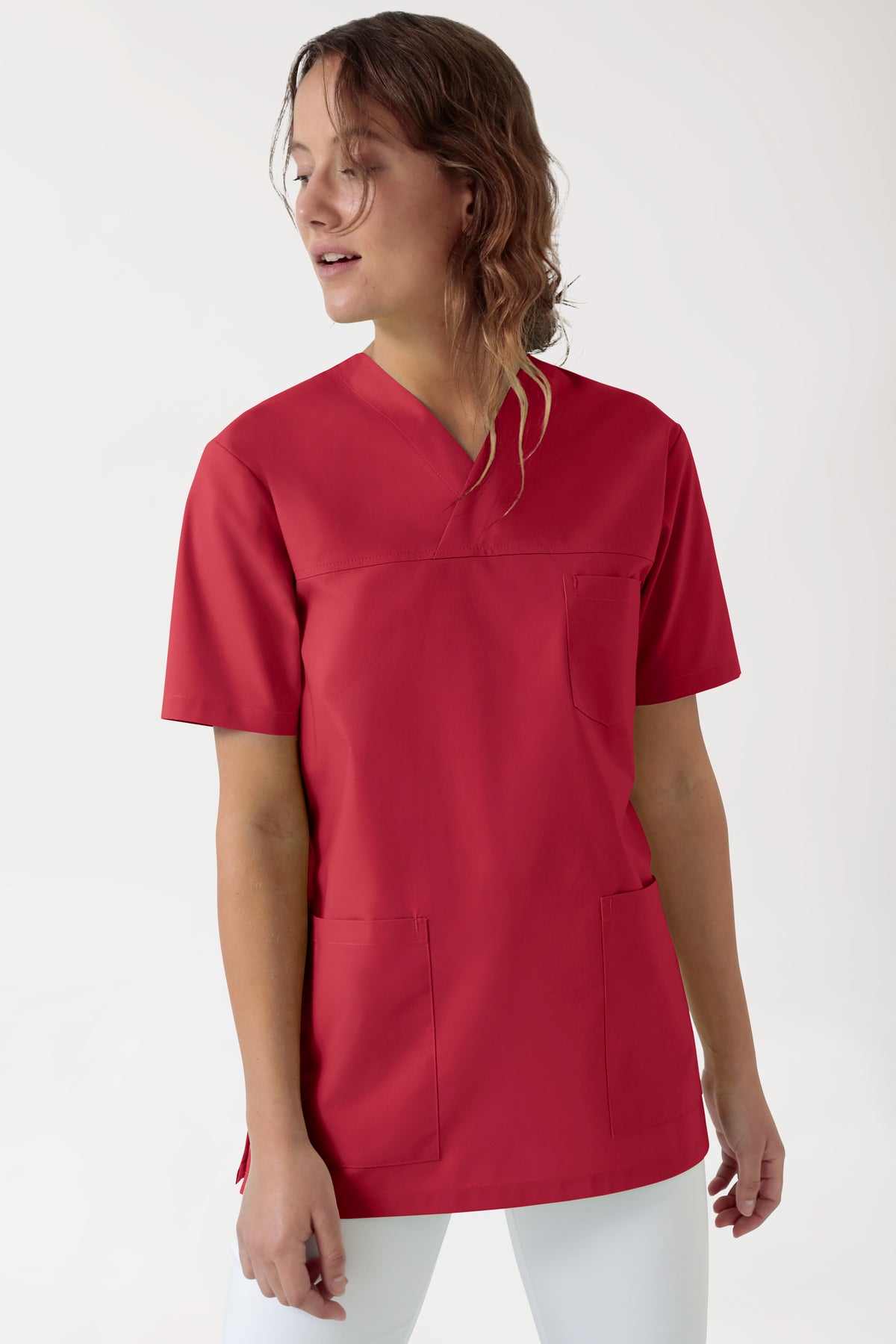 Schlupfkasack Unisex - V-Ausschnitt rot