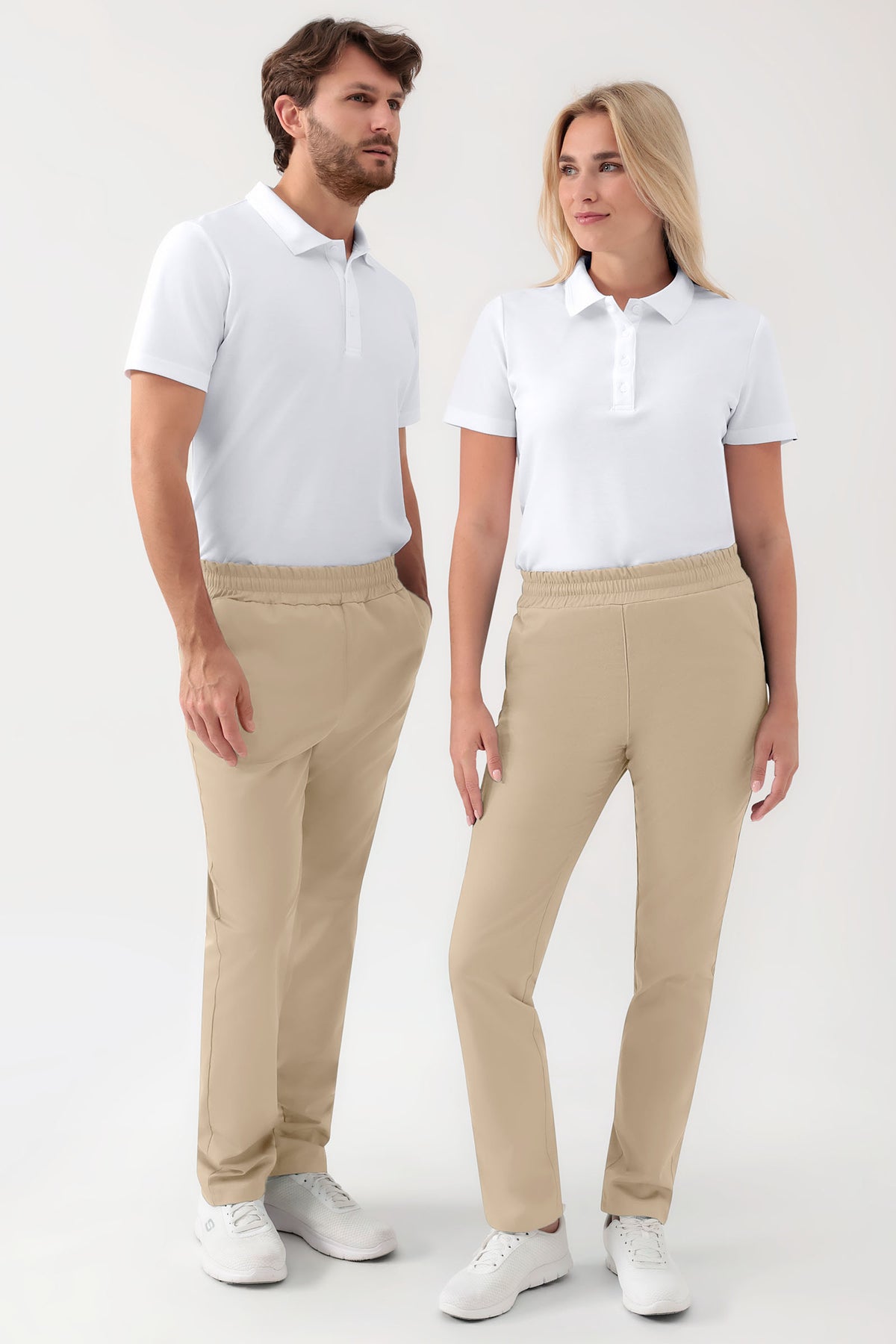 GREEN Stretch Hose Unisex - Rundumgummibund sand, Vorderansicht