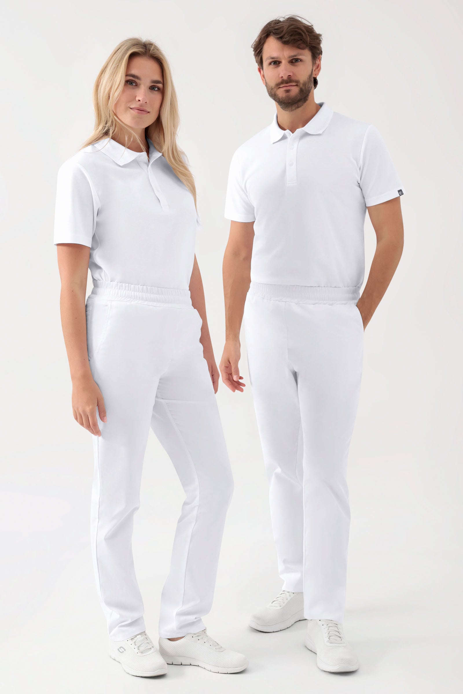 GREEN Stretch Hose Unisex - Rundumgummibund weiß, Vorderansicht
