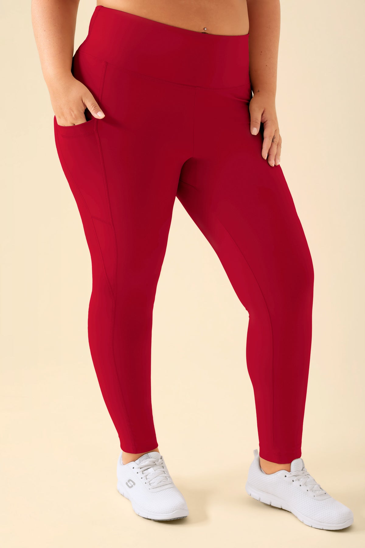KAERE Leggings Damen - super elastisch rot, Vorderansicht