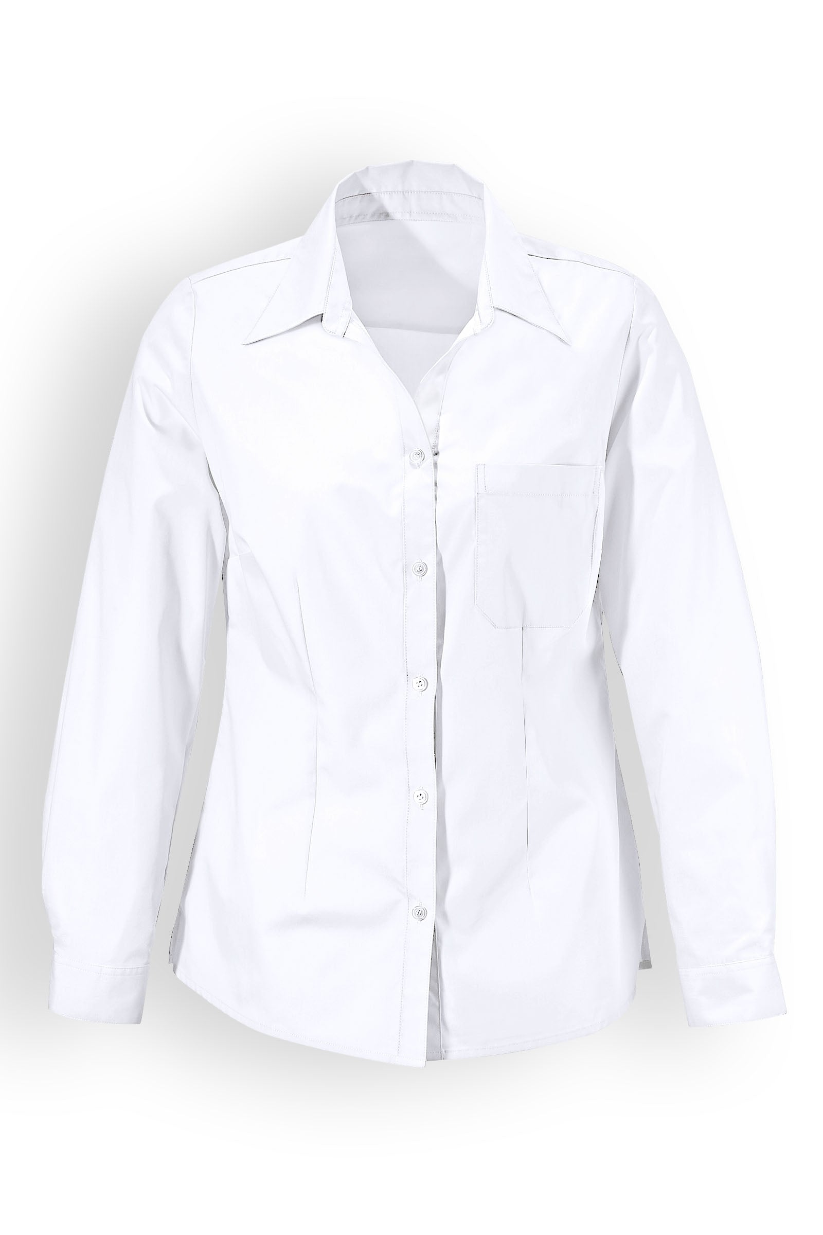 Bluse Weiß Abgerundeter Saum
