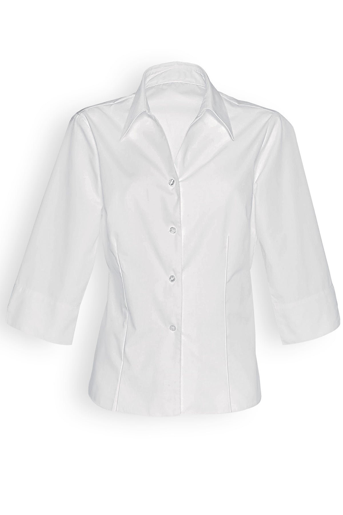 Damenbluse Weiß mit 3/4-Arm