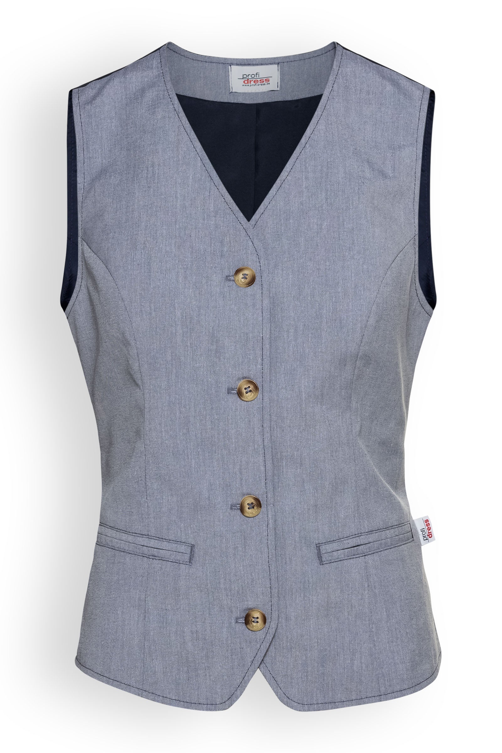 Weste für Damen Blau Melange Navy, Vorderansicht