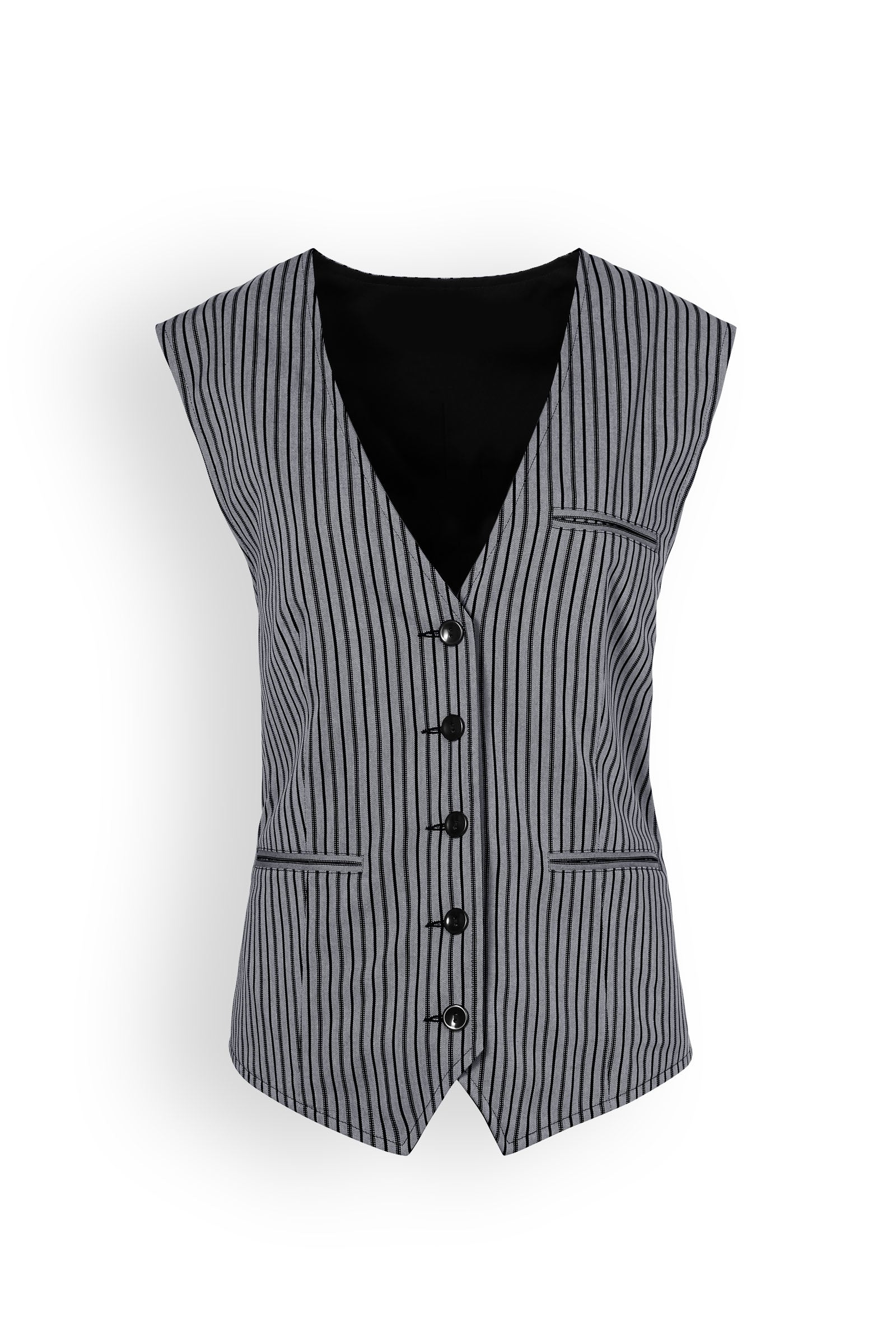 Damengilet Grau Schwarz Gestreift