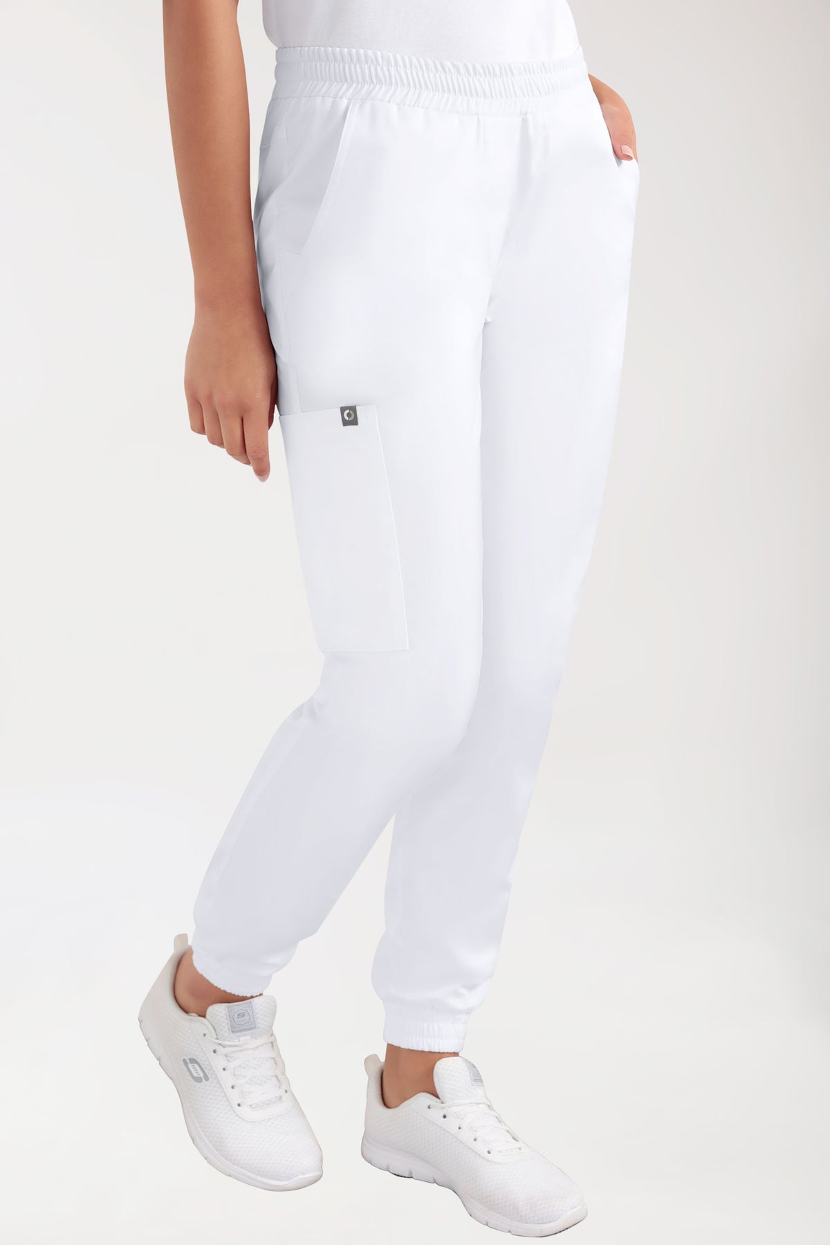 CORE Cargohose Damen - Jogpants Style weiß, Vorderansicht