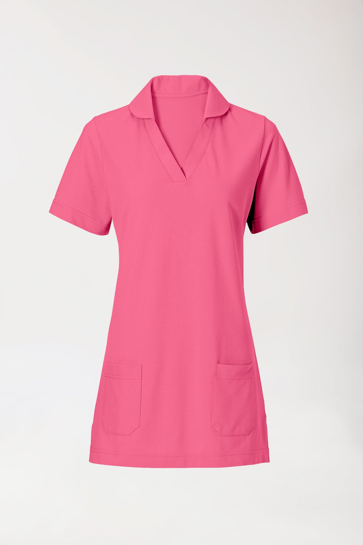 Piqué Longshirt Damen - mit Kragen rosenholz