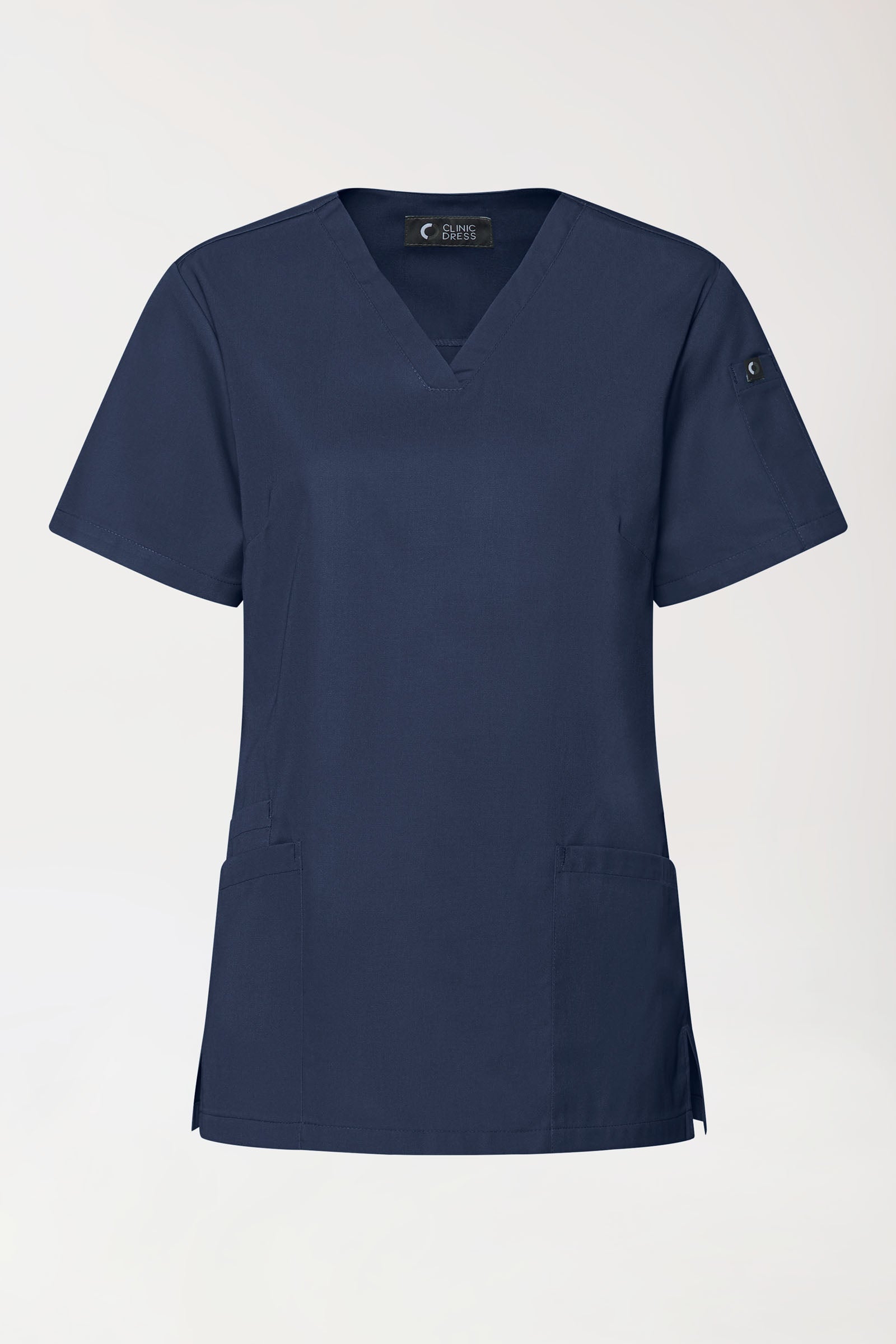 GREEN Stretch Schlupfkasack Damen - V-Ausschnitt navy, Vorderansicht