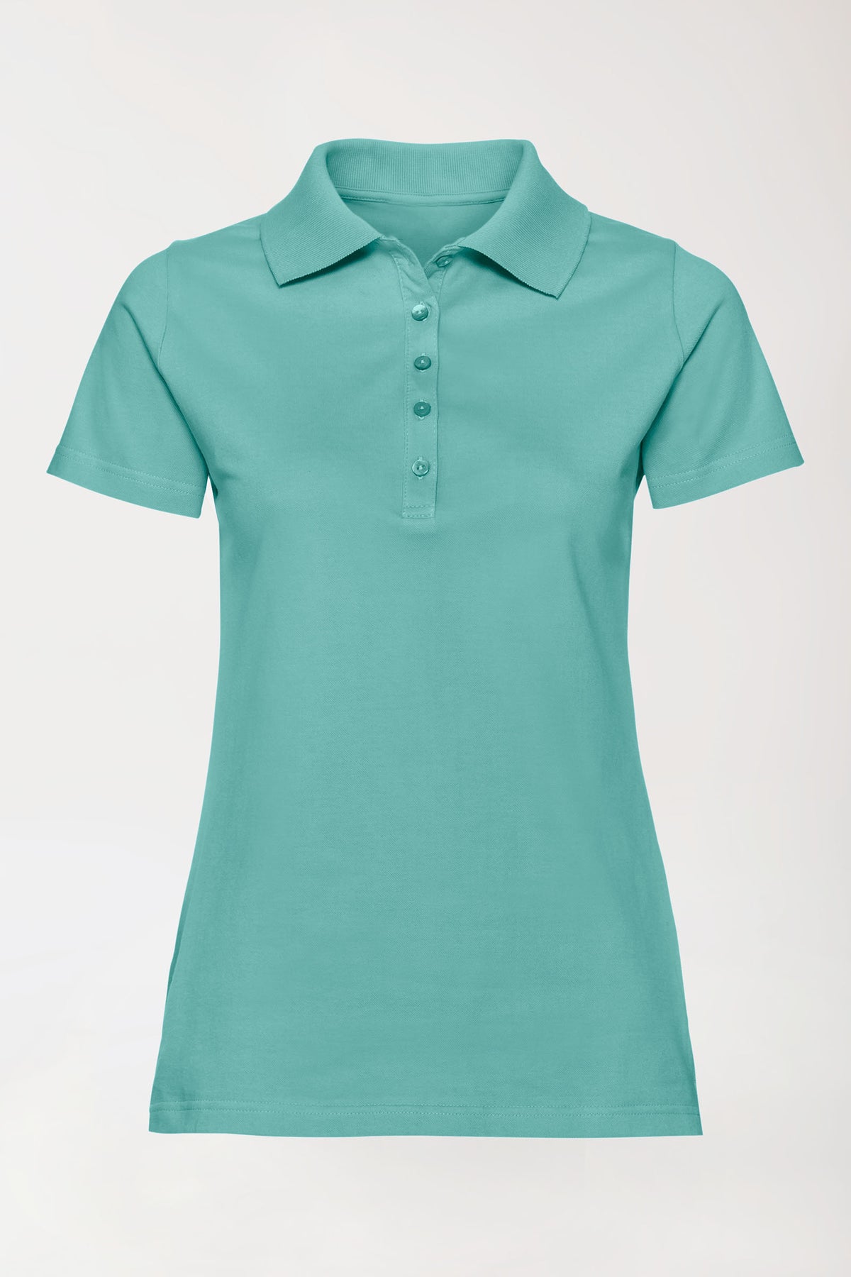 Stretch Shirt Damen - Polokragen aqua green