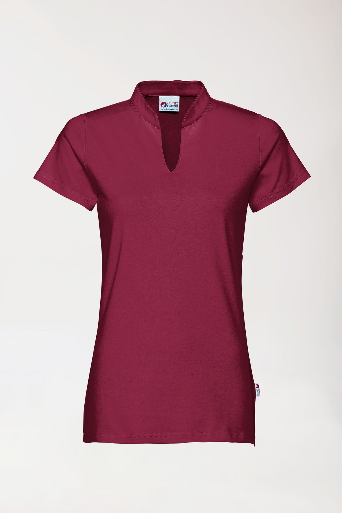 Stretch Shirt Damen - Stehkragen bordeaux