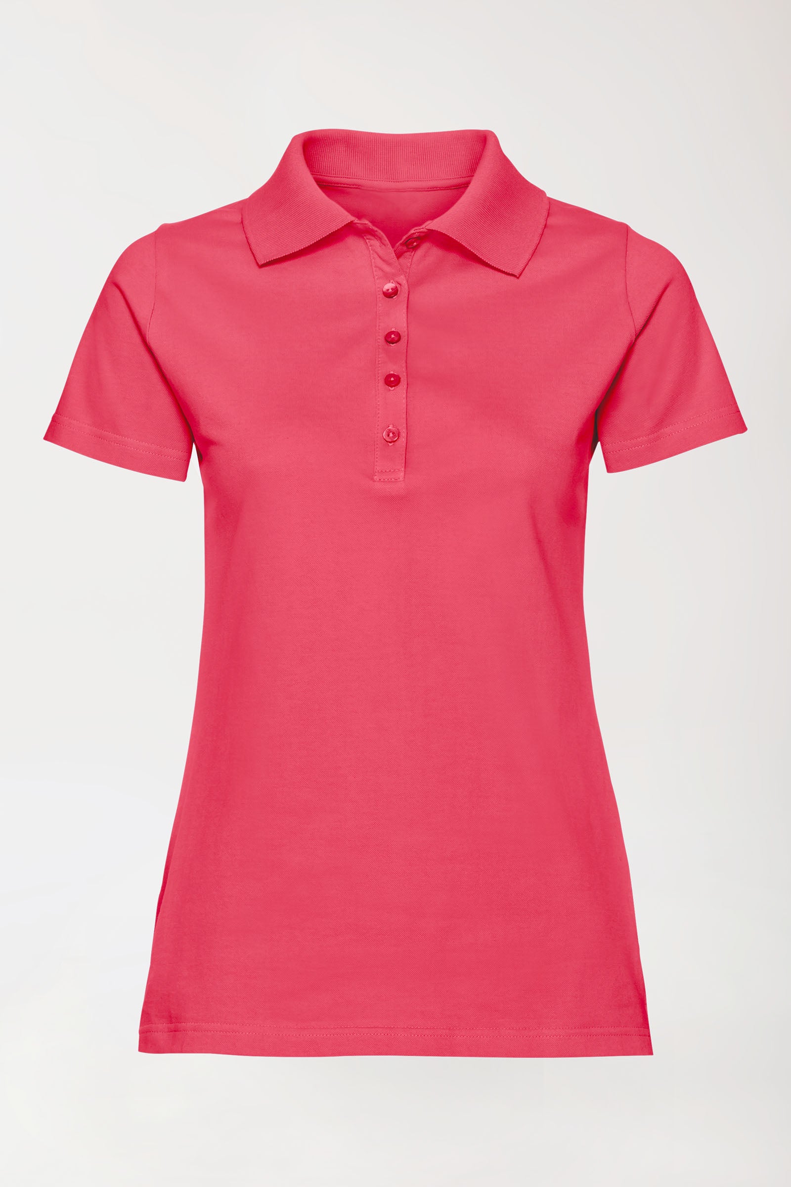 Stretch Shirt Damen - Polokragen lipstick