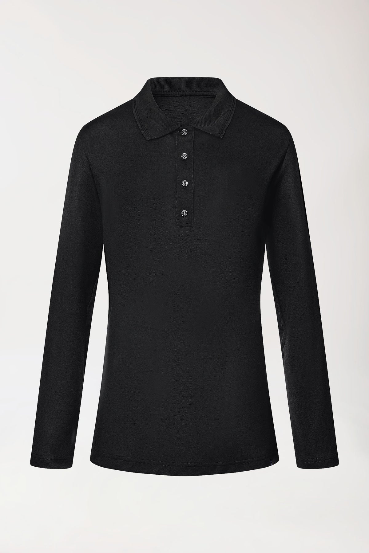 COMFY FLEX Stretch Longsleeve Damen - Polokragen schwarz